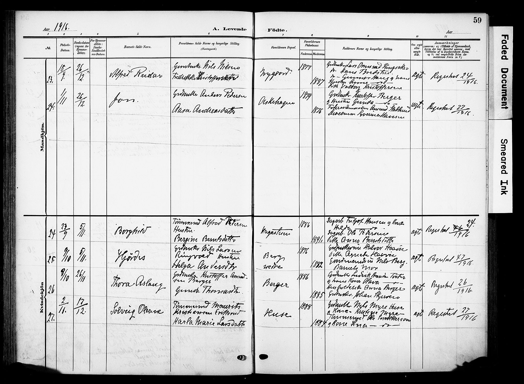 Nes prestekontor, Hedmark, SAH/PREST-020/K/Ka/L0013: Parish register (official) no. 13, 1906-1924, p. 59