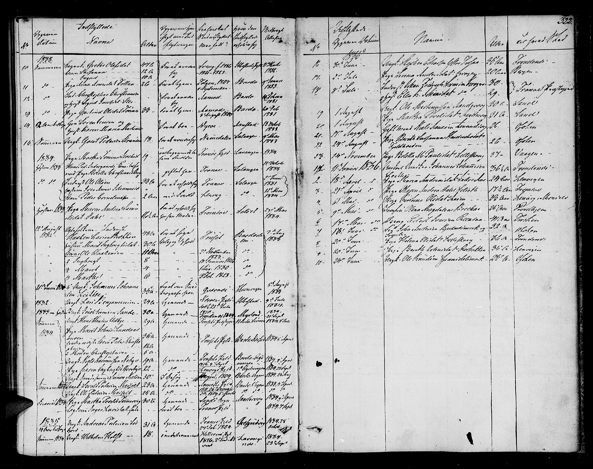 Ibestad sokneprestembete, SATØ/S-0077/H/Ha/Haa/L0005kirke: Parish register (official) no. 5, 1825-1836, p. 322