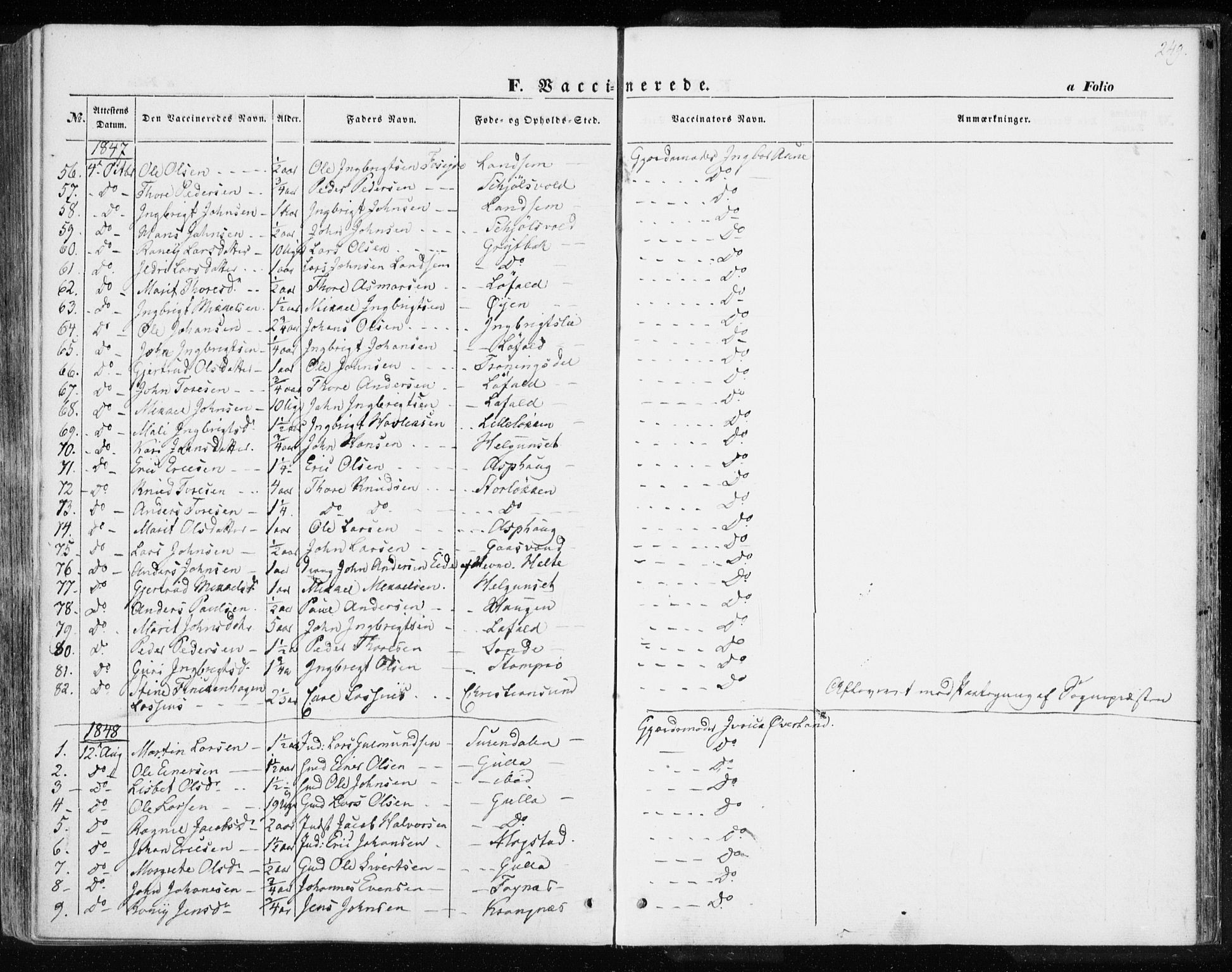 Ministerialprotokoller, klokkerbøker og fødselsregistre - Møre og Romsdal, SAT/A-1454/595/L1043: Parish register (official) no. 595A05, 1843-1851, p. 249