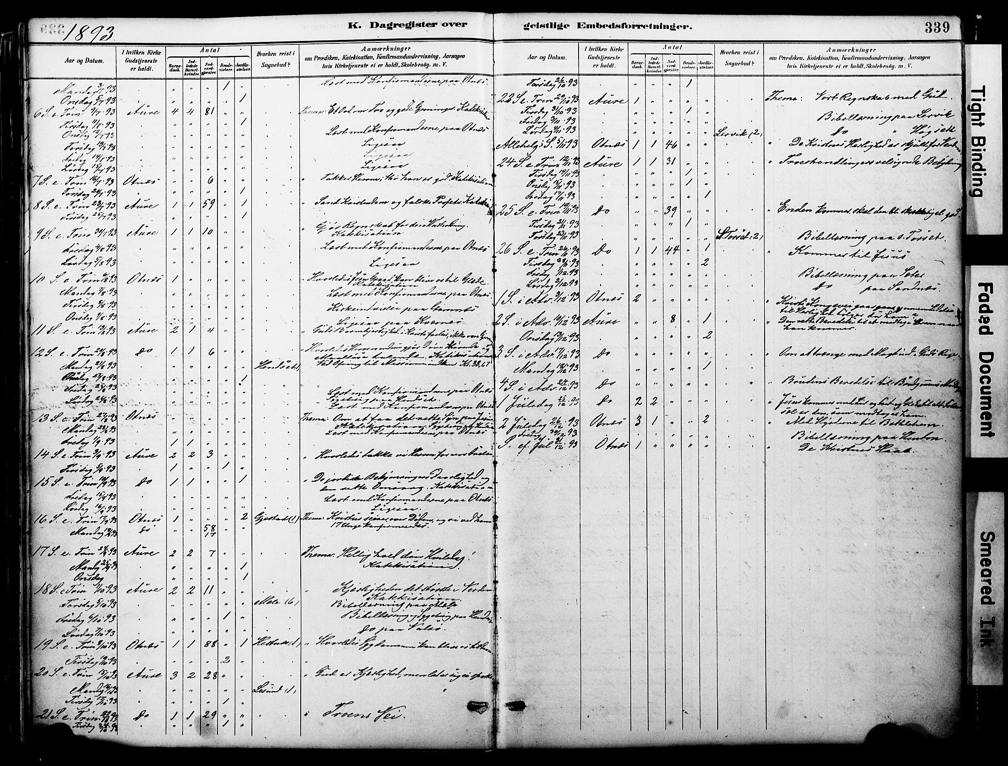 Ministerialprotokoller, klokkerbøker og fødselsregistre - Møre og Romsdal, AV/SAT-A-1454/578/L0907: Parish register (official) no. 578A06, 1887-1904, p. 339