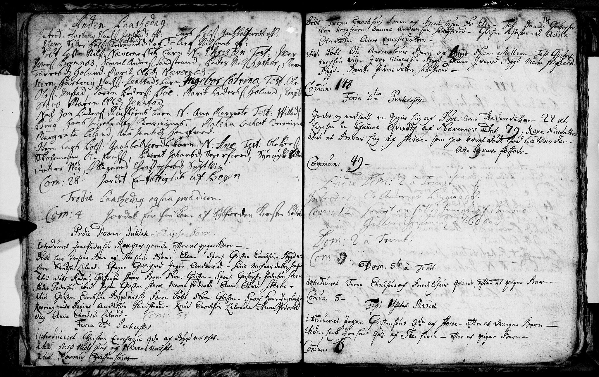 Ministerialprotokoller, klokkerbøker og fødselsregistre - Nordland, SAT/A-1459/895/L1366: Parish register (official) no. 895A01, 1730-1794, p. 14