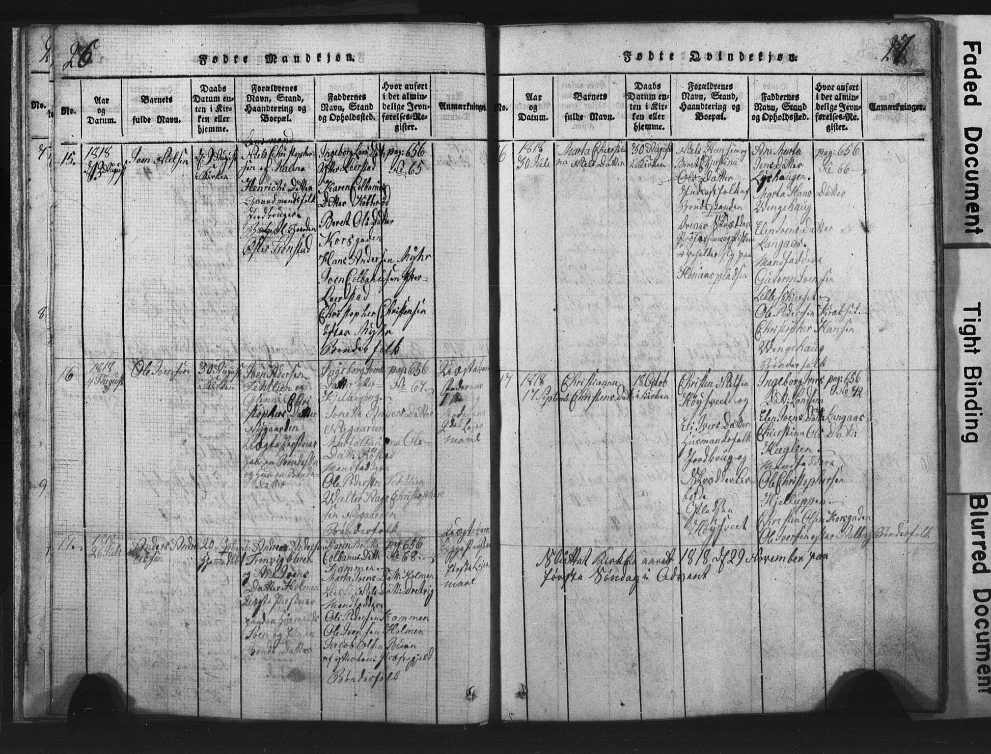 Ministerialprotokoller, klokkerbøker og fødselsregistre - Nord-Trøndelag, SAT/A-1458/701/L0017: Parish register (copy) no. 701C01, 1817-1825, p. 26-27