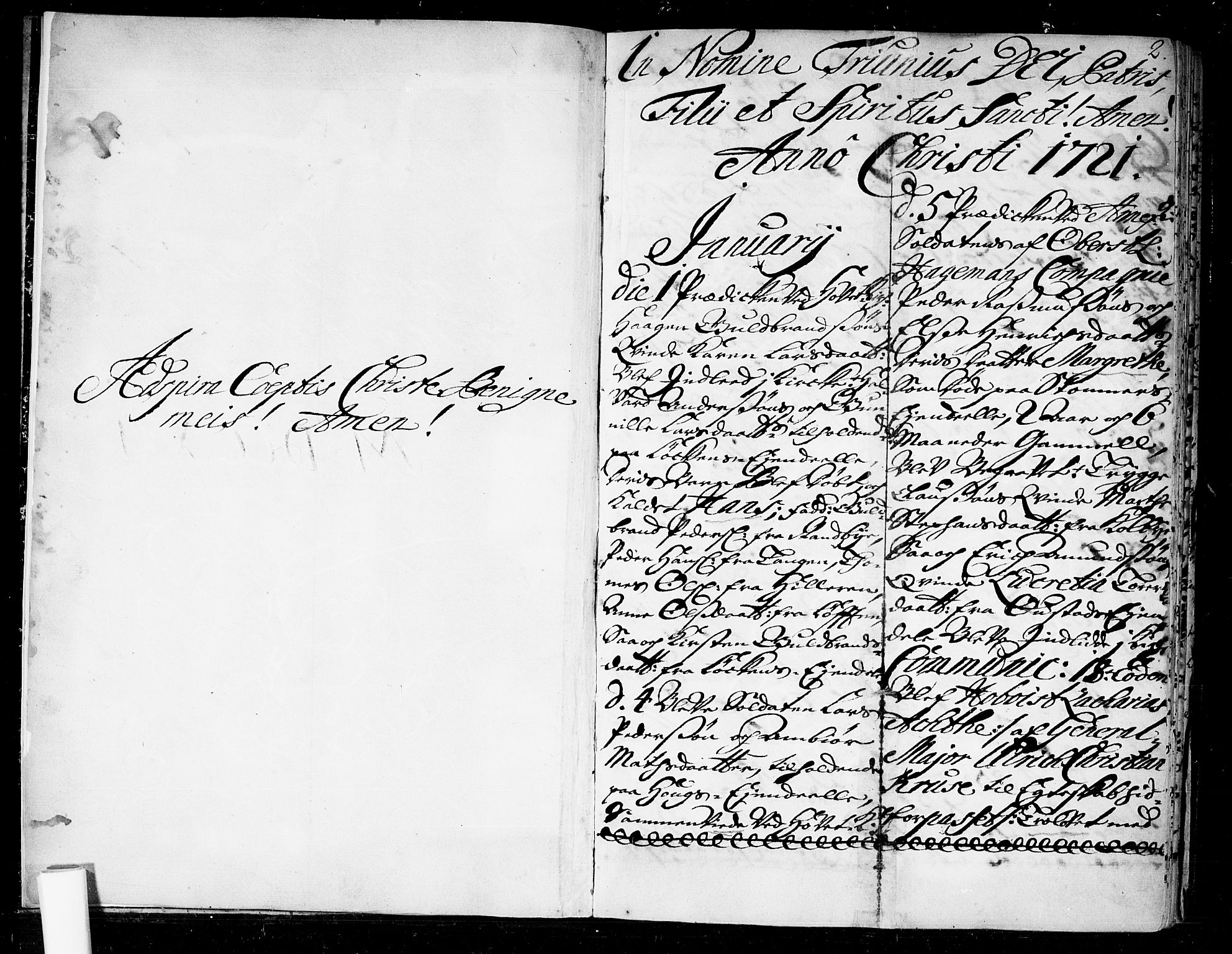 Ullensaker prestekontor Kirkebøker, AV/SAO-A-10236a/F/Fa/L0004: Parish register (official) no. I 4, 1721-1723, p. 2