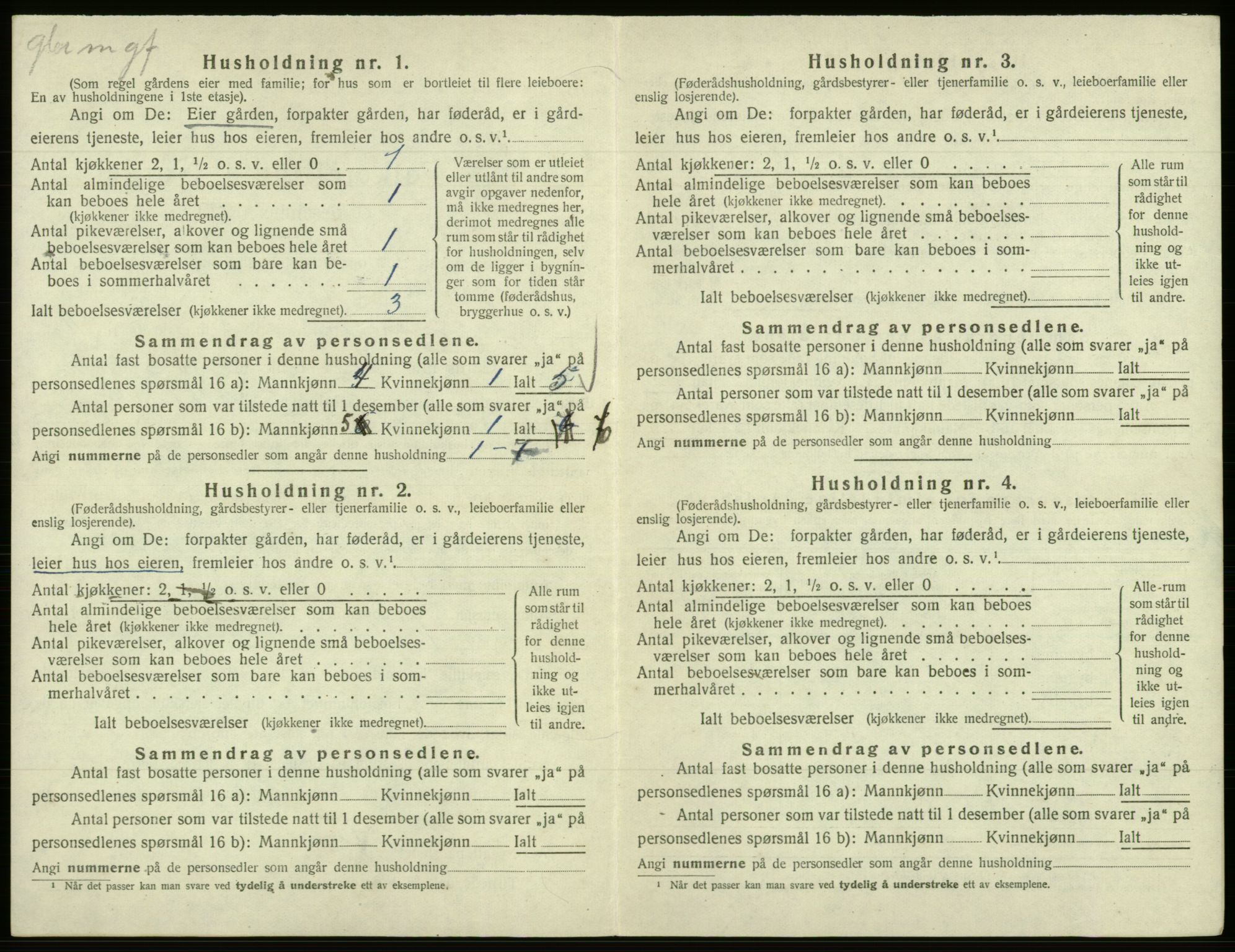 SAB, 1920 census for Samnanger, 1920, p. 569