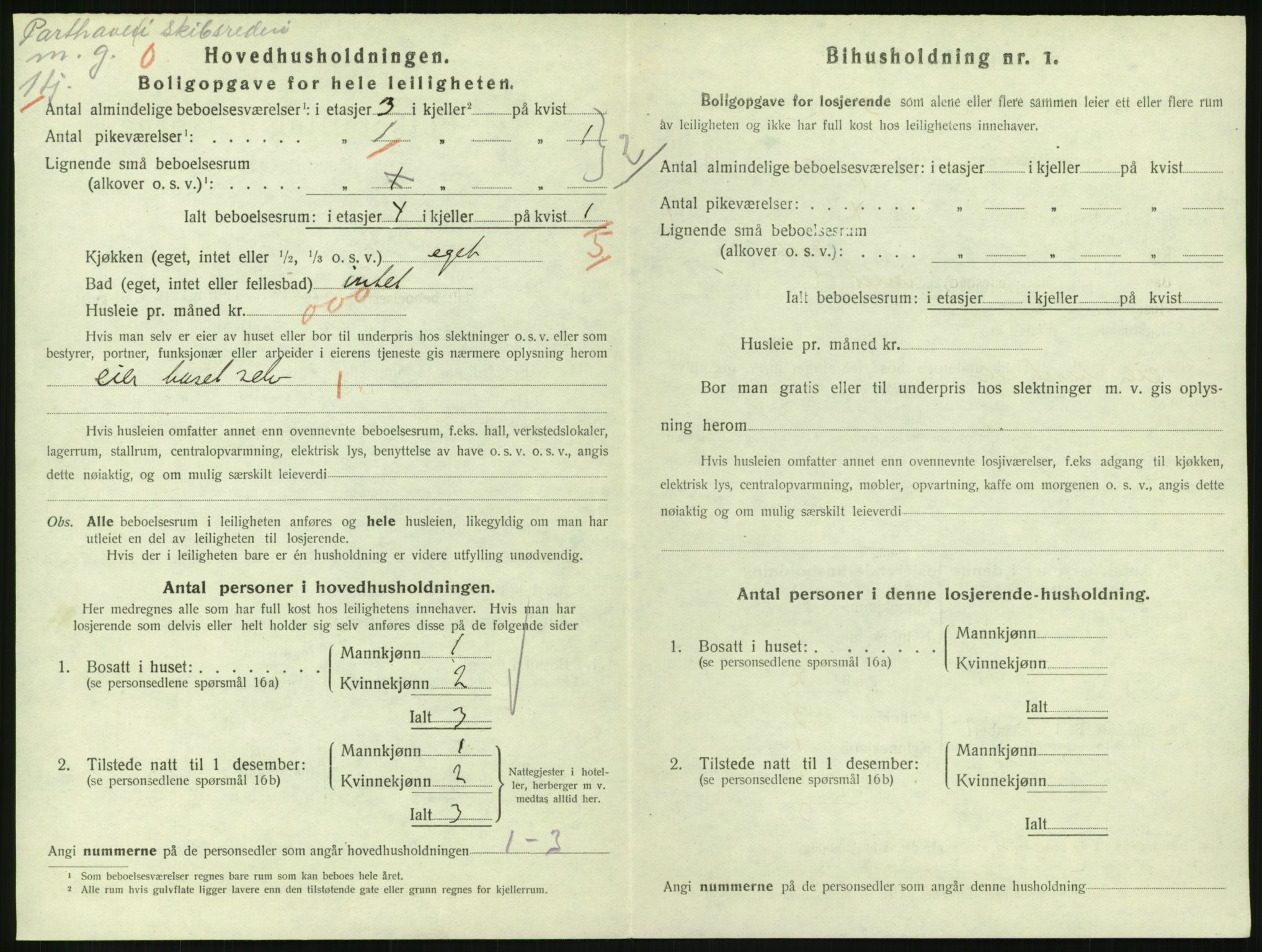 SAH, 1920 census for Lillehammer, 1920, p. 2033