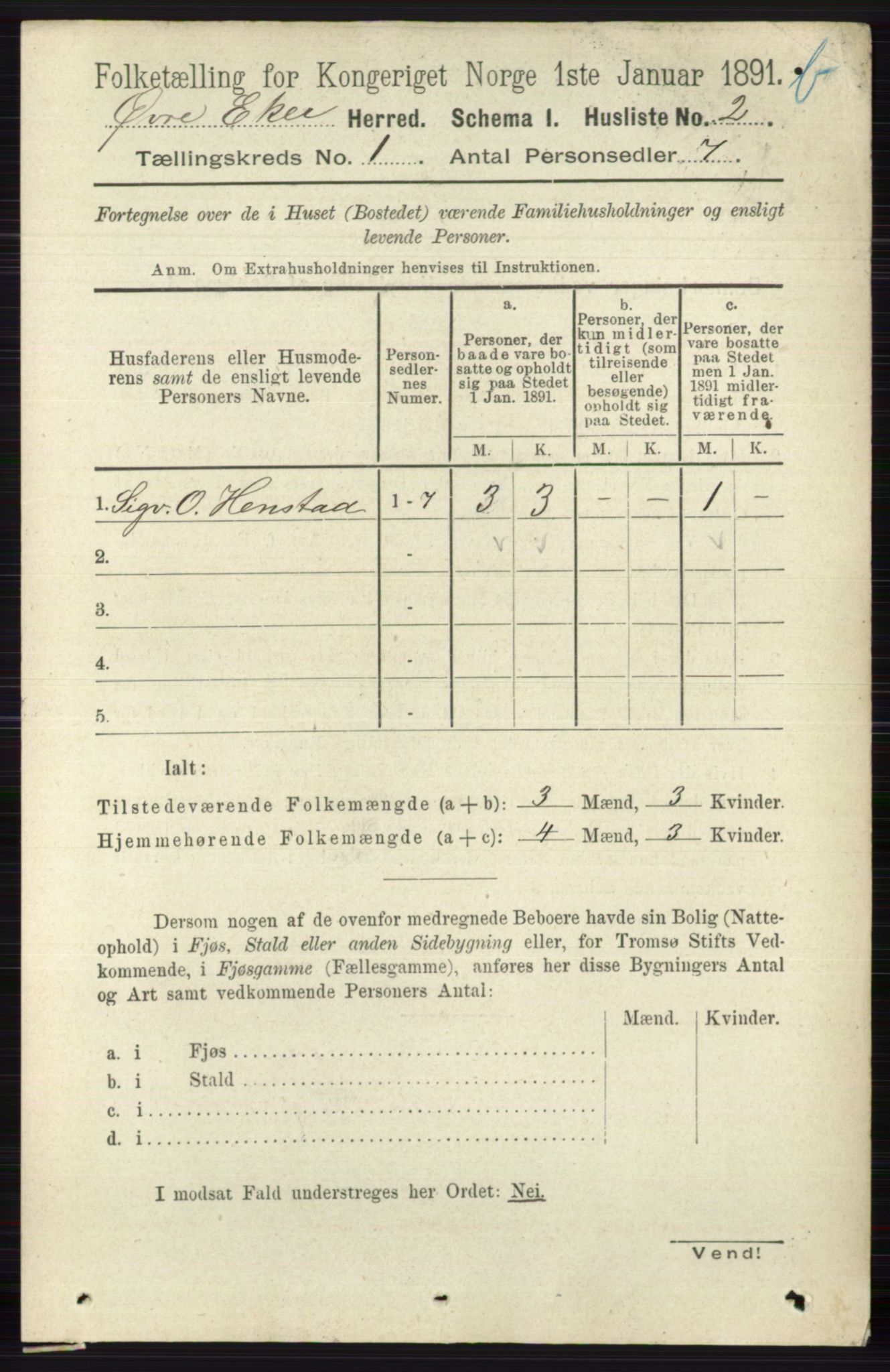 RA, 1891 census for 0624 Øvre Eiker, 1891, p. 7724