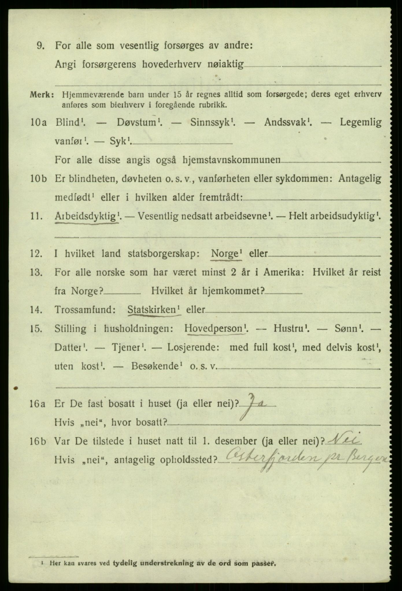 SAB, 1920 census for Austrheim, 1920, p. 2941