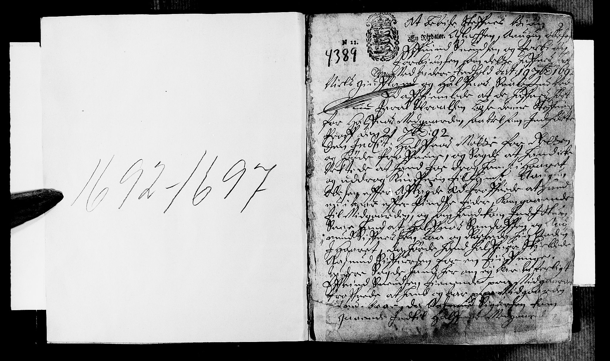 Vest-Telemark sorenskriveri, SAKO/A-134/F/Fa/L0015: Tingbok, 1692-1697, p. 2