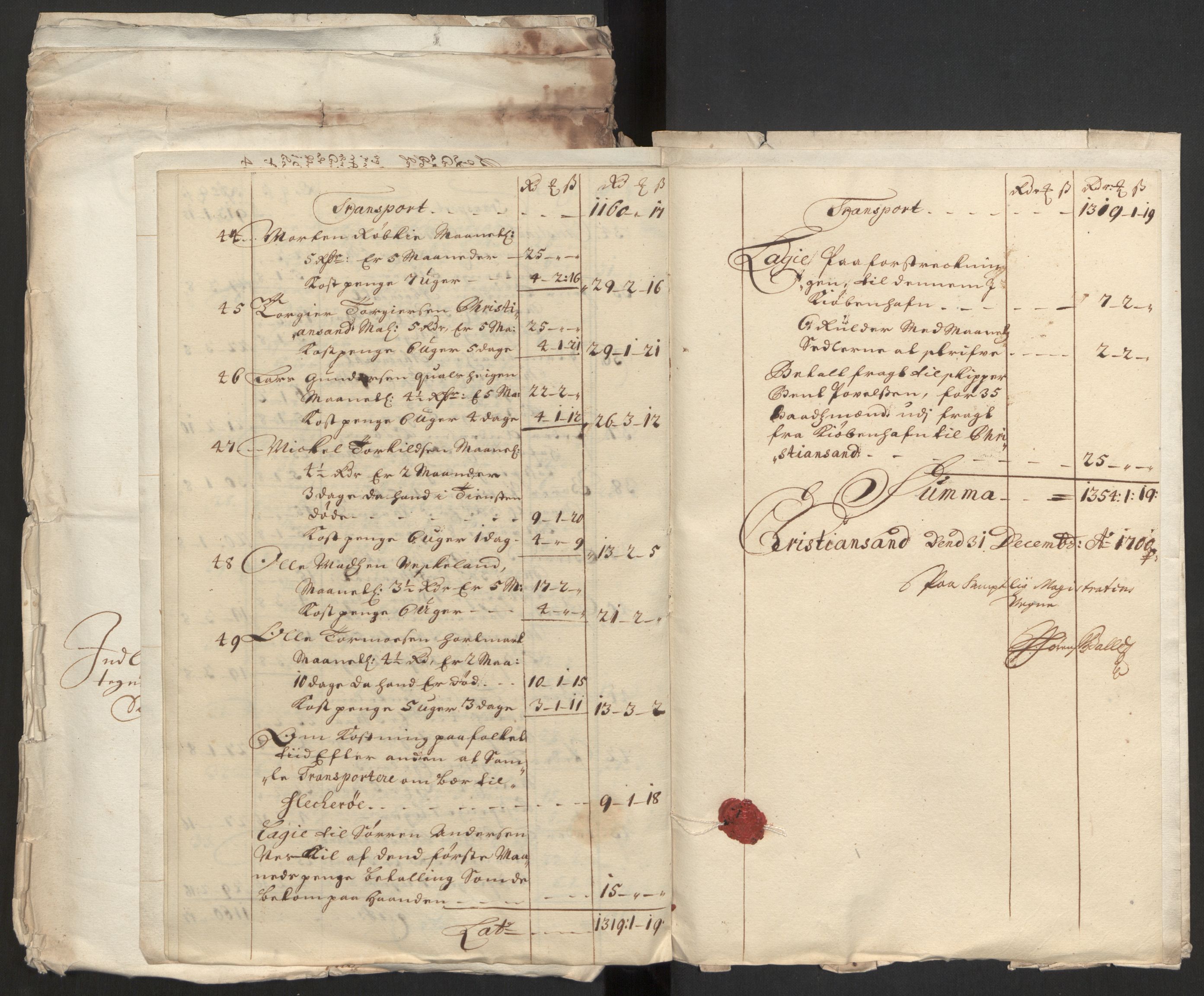 Rentekammeret inntil 1814, Reviderte regnskaper, Byregnskaper, AV/RA-EA-4066/R/Rm/L0258: [M1] Kontribusjonsregnskap, 1664-1700, p. 106