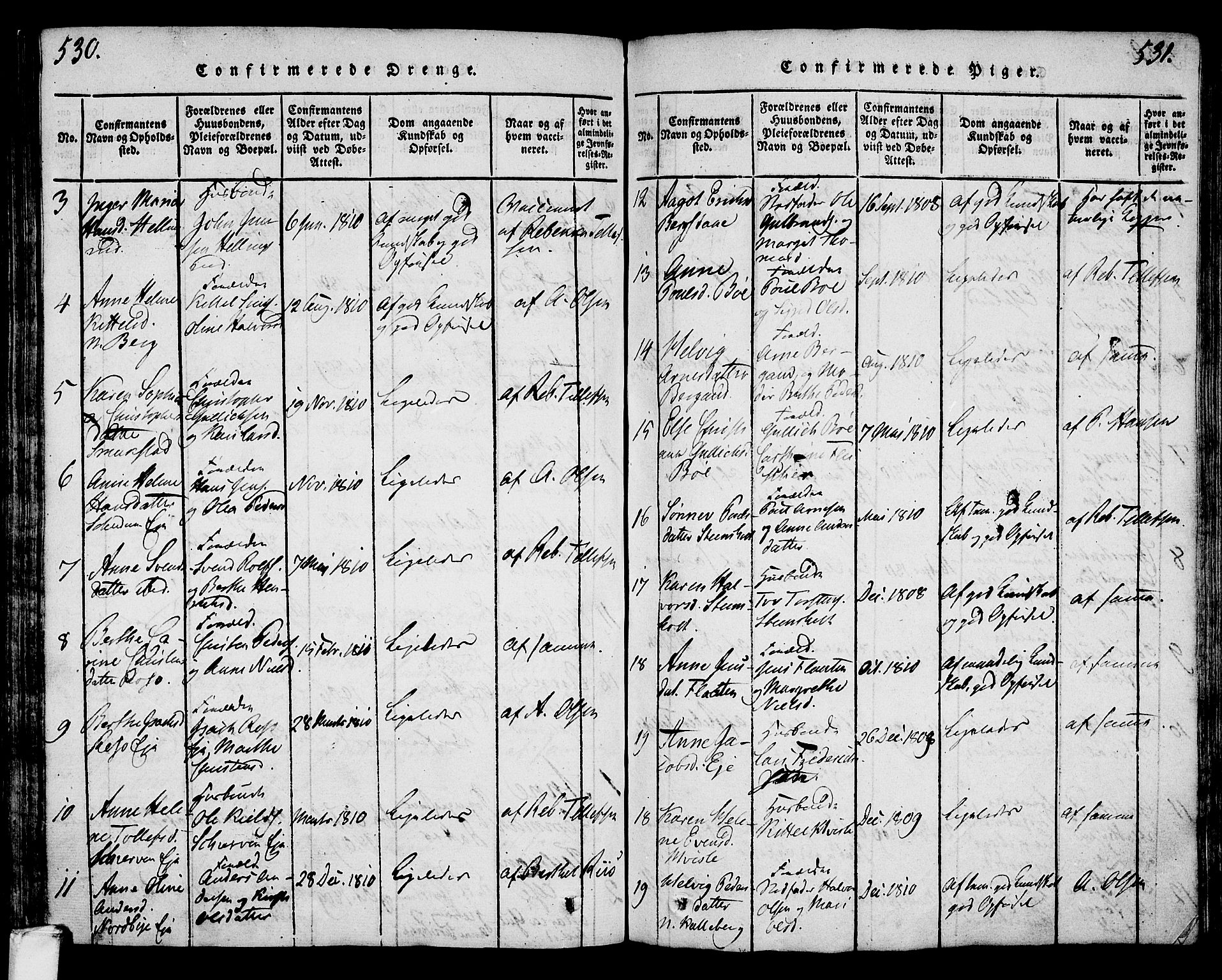 Lardal kirkebøker, AV/SAKO-A-350/F/Fa/L0005: Parish register (official) no. I 5, 1814-1835, p. 530-531