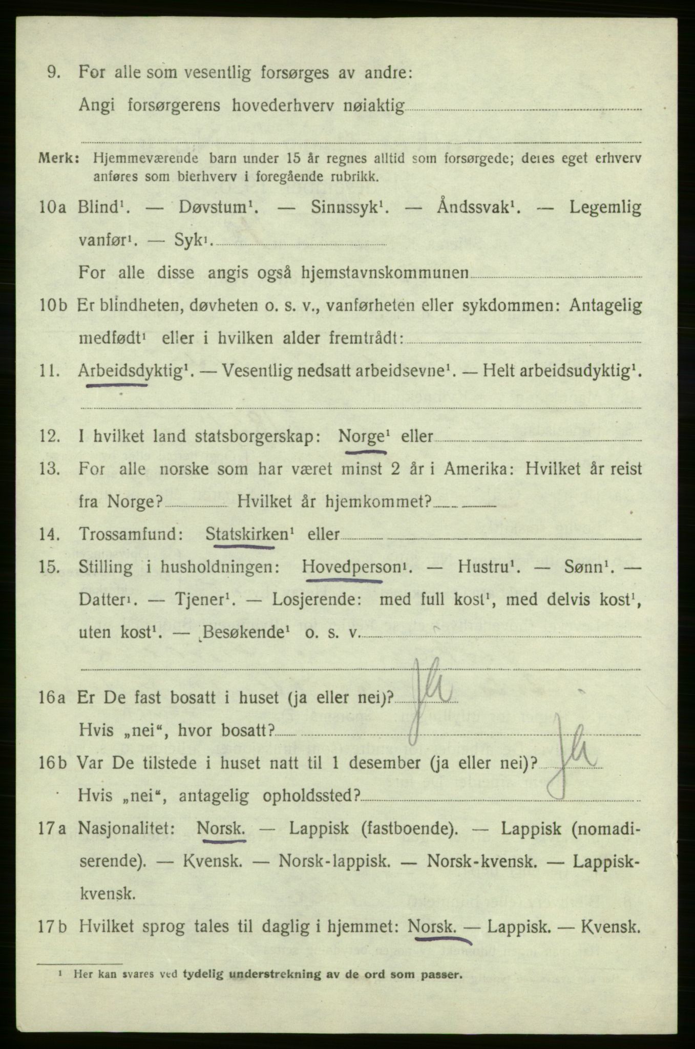 SATØ, 1920 census for , 1920, p. 2761