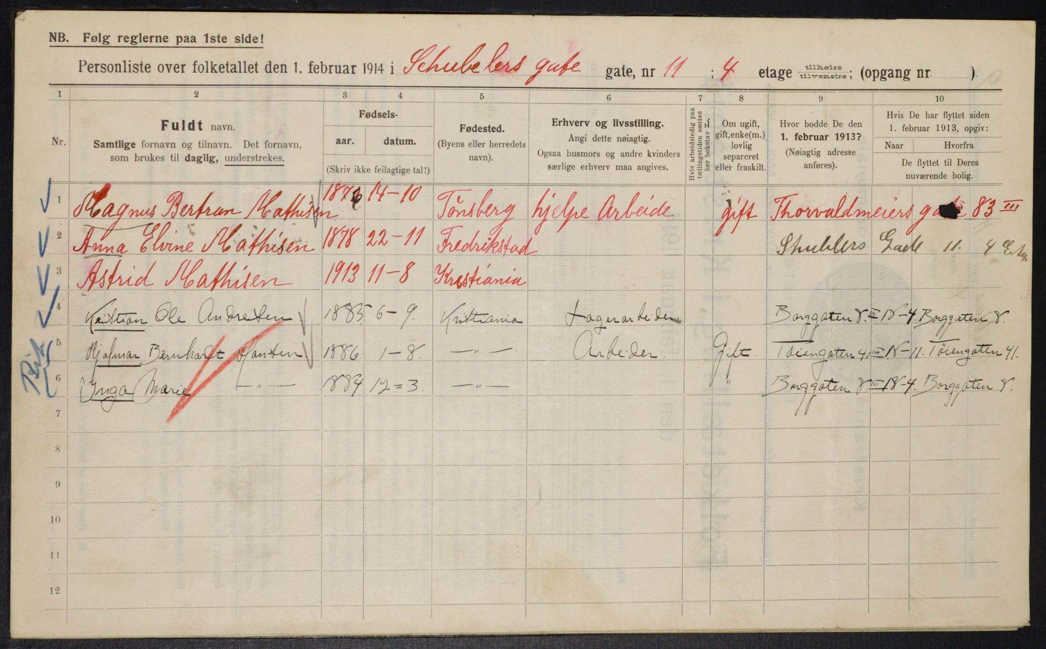 OBA, Municipal Census 1914 for Kristiania, 1914, p. 92745