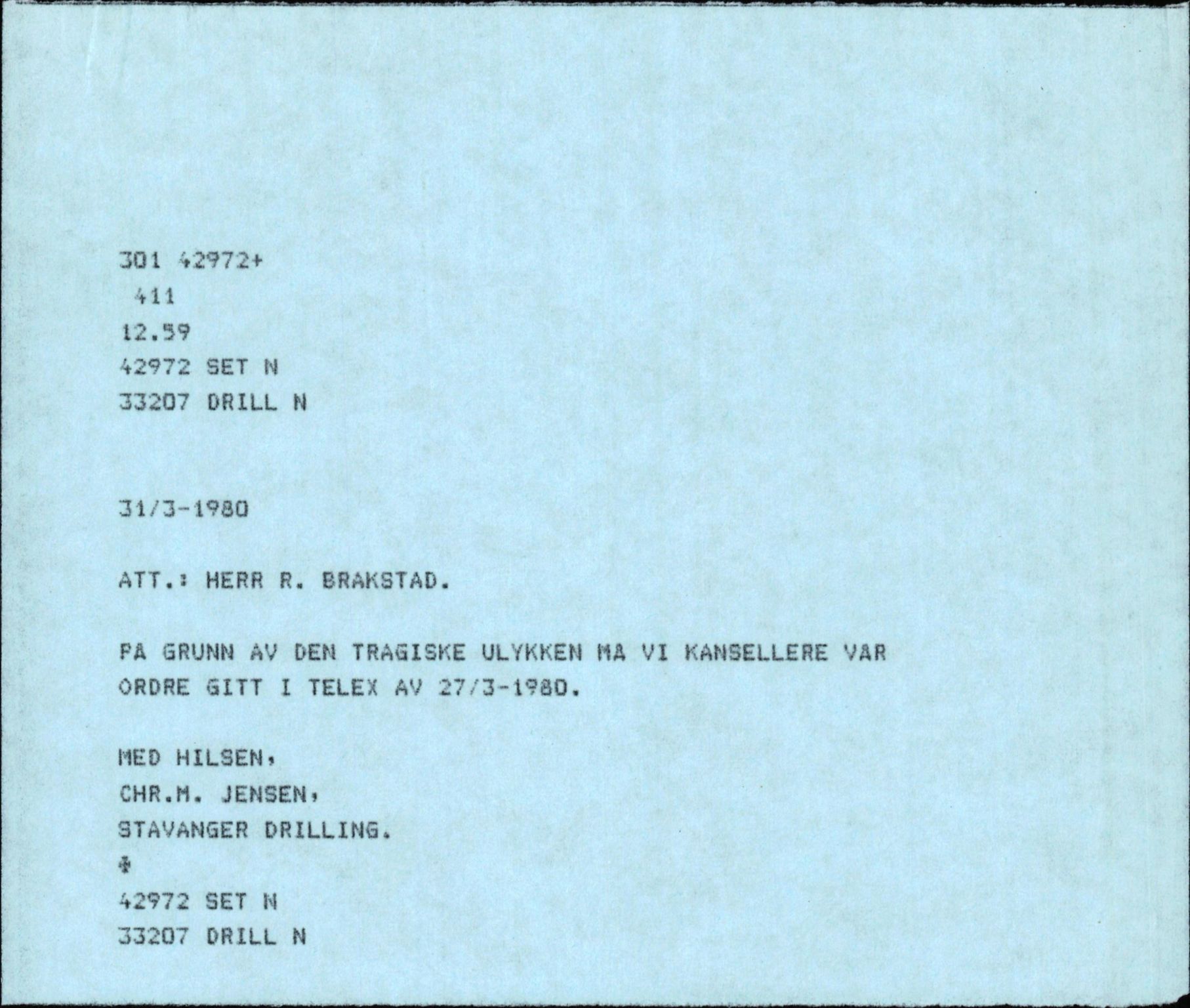 Pa 1503 - Stavanger Drilling AS, AV/SAST-A-101906/2/E/Eb/Eba/L0004: Sak og korrespondanse, 1976-1980