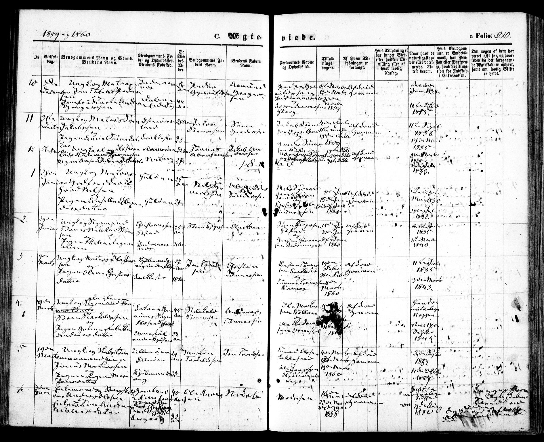 Høvåg sokneprestkontor, AV/SAK-1111-0025/F/Fa/L0004: Parish register (official) no. A 4, 1859-1877, p. 210