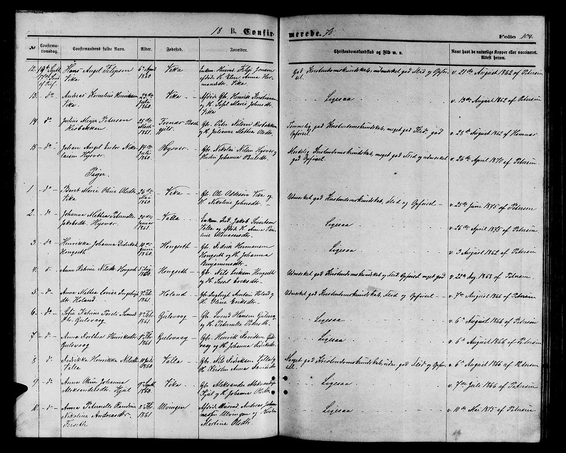 Ministerialprotokoller, klokkerbøker og fødselsregistre - Nordland, AV/SAT-A-1459/816/L0252: Parish register (copy) no. 816C02, 1871-1885, p. 104