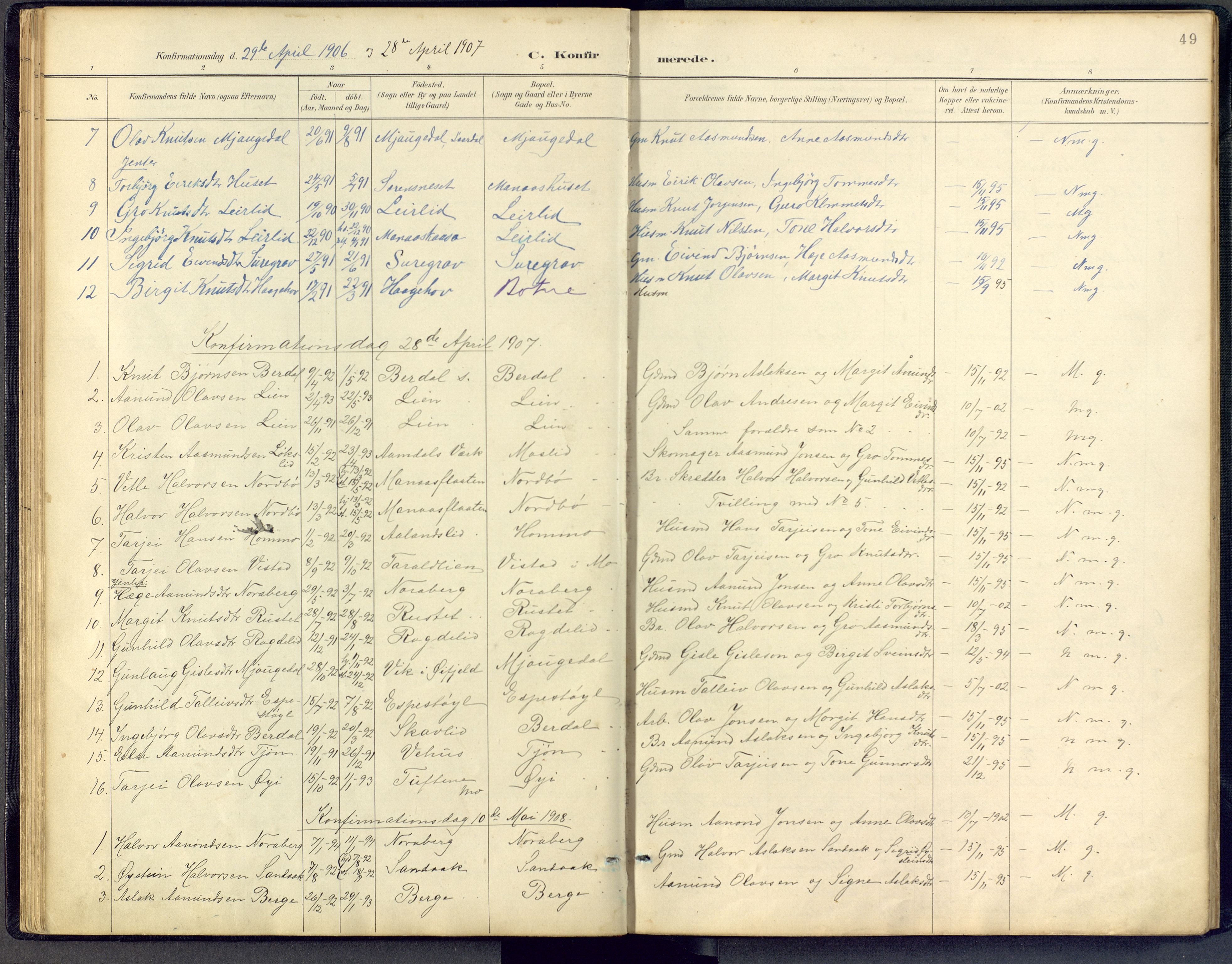 Vinje kirkebøker, SAKO/A-312/F/Fb/L0002: Parish register (official) no. II 2, 1887-1925, p. 49