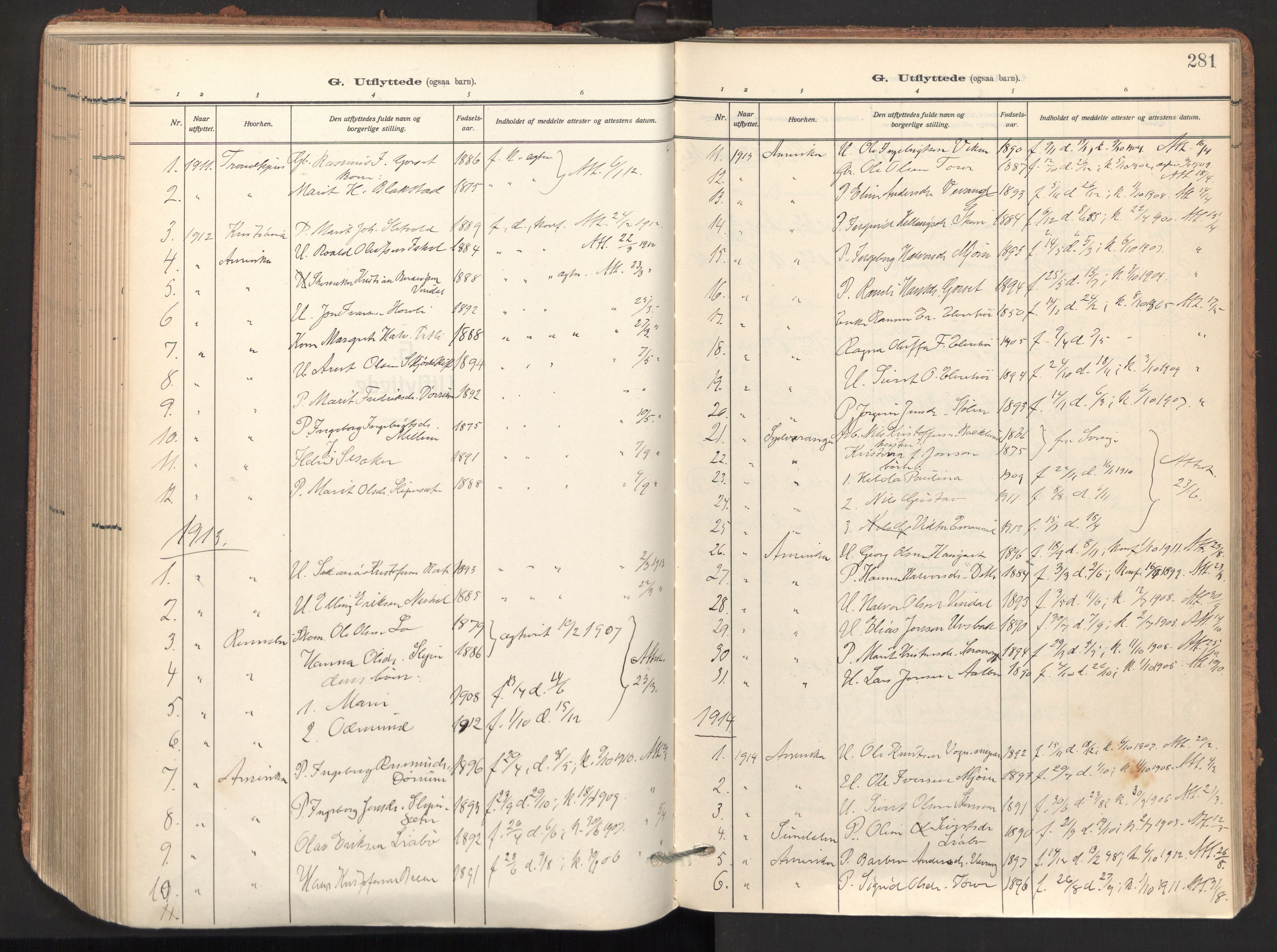 Ministerialprotokoller, klokkerbøker og fødselsregistre - Sør-Trøndelag, SAT/A-1456/678/L0909: Parish register (official) no. 678A17, 1912-1930, p. 281