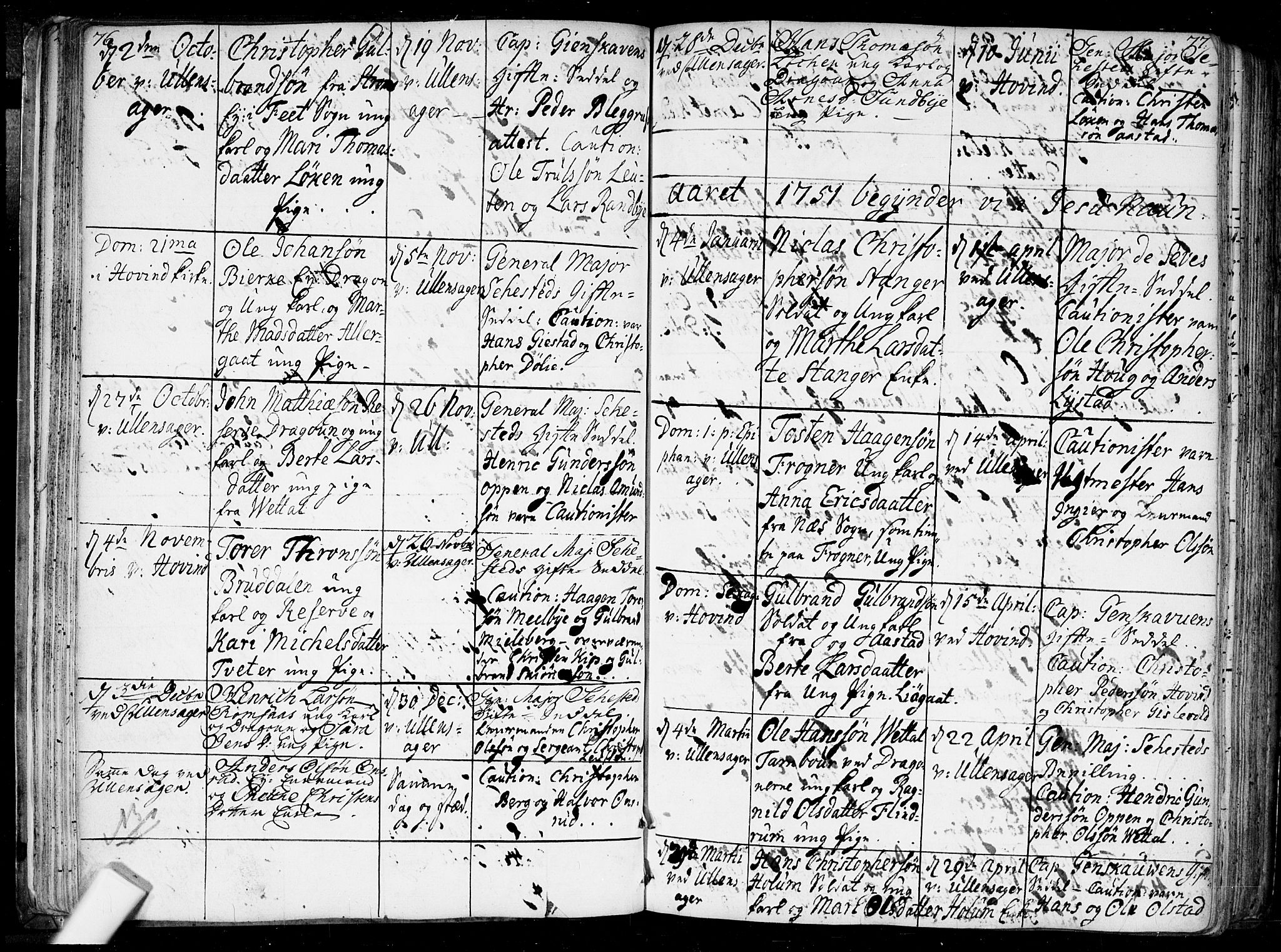 Ullensaker prestekontor Kirkebøker, SAO/A-10236a/F/Fa/L0010: Parish register (official) no. I 10, 1733-1776, p. 76-77