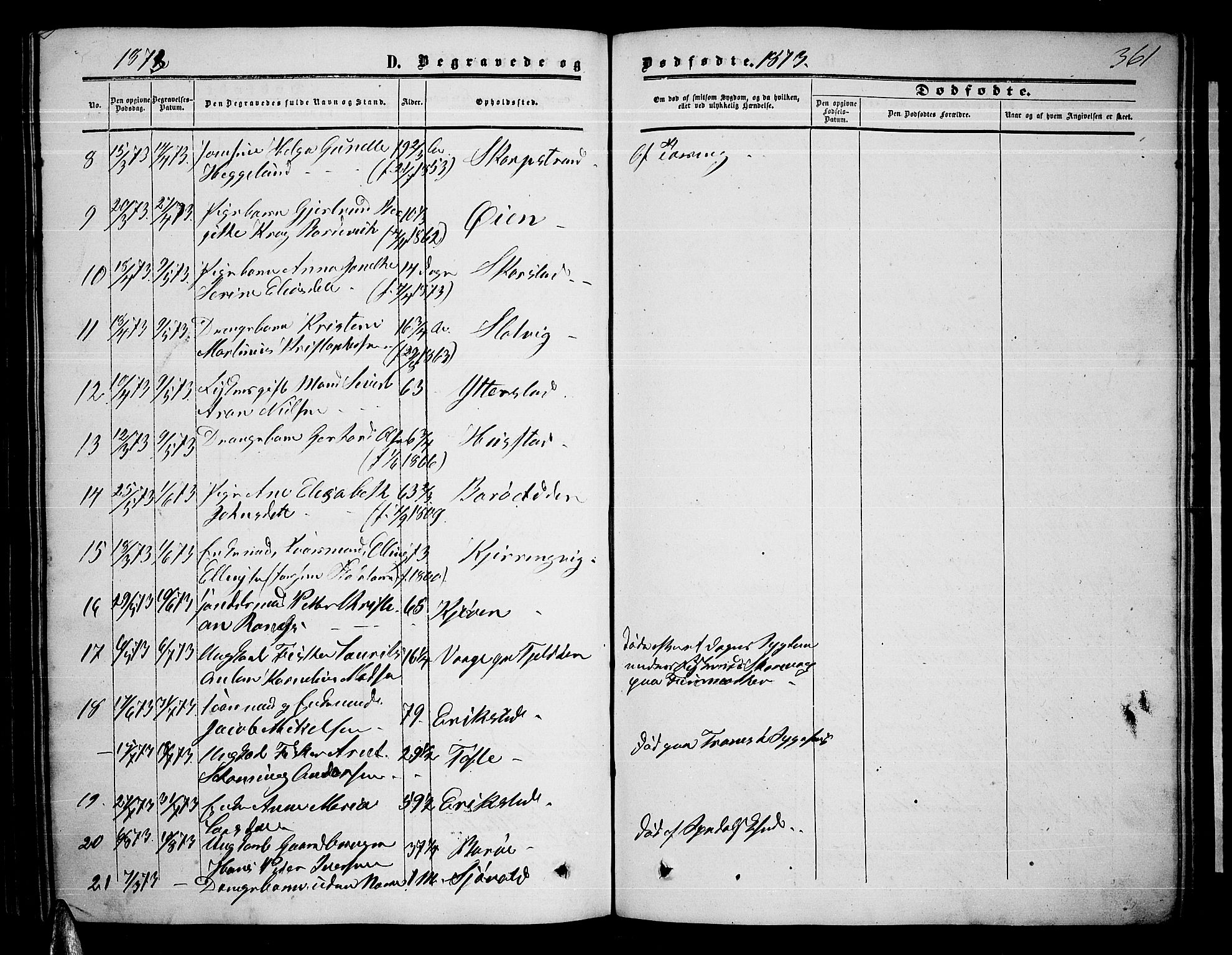 Ministerialprotokoller, klokkerbøker og fødselsregistre - Nordland, AV/SAT-A-1459/872/L1046: Parish register (copy) no. 872C02, 1852-1879, p. 361