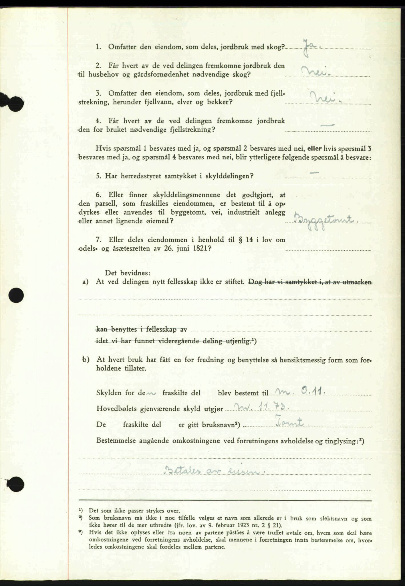 Toten tingrett, SAH/TING-006/H/Hb/Hbc/L0020: Mortgage book no. Hbc-20, 1948-1948, Diary no: : 3257/1948