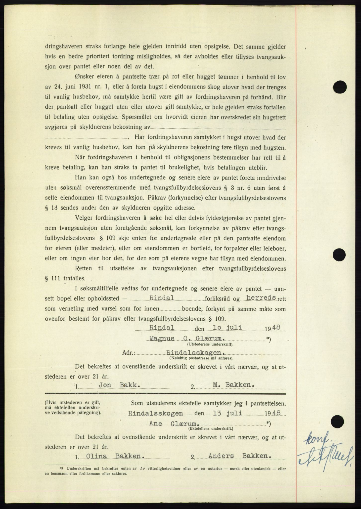 Nordmøre sorenskriveri, AV/SAT-A-4132/1/2/2Ca: Mortgage book no. B99, 1948-1948, Diary no: : 2279/1948