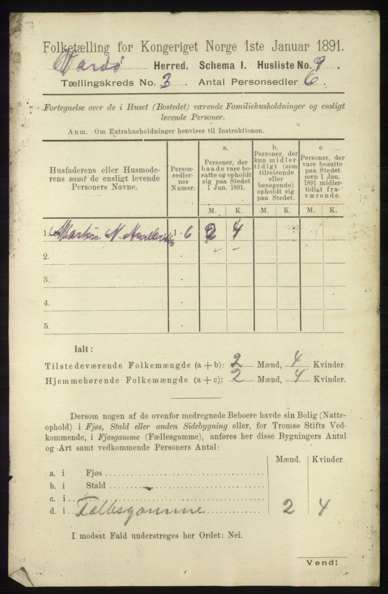 RA, 1891 census for 2028 Vardø, 1891, p. 789