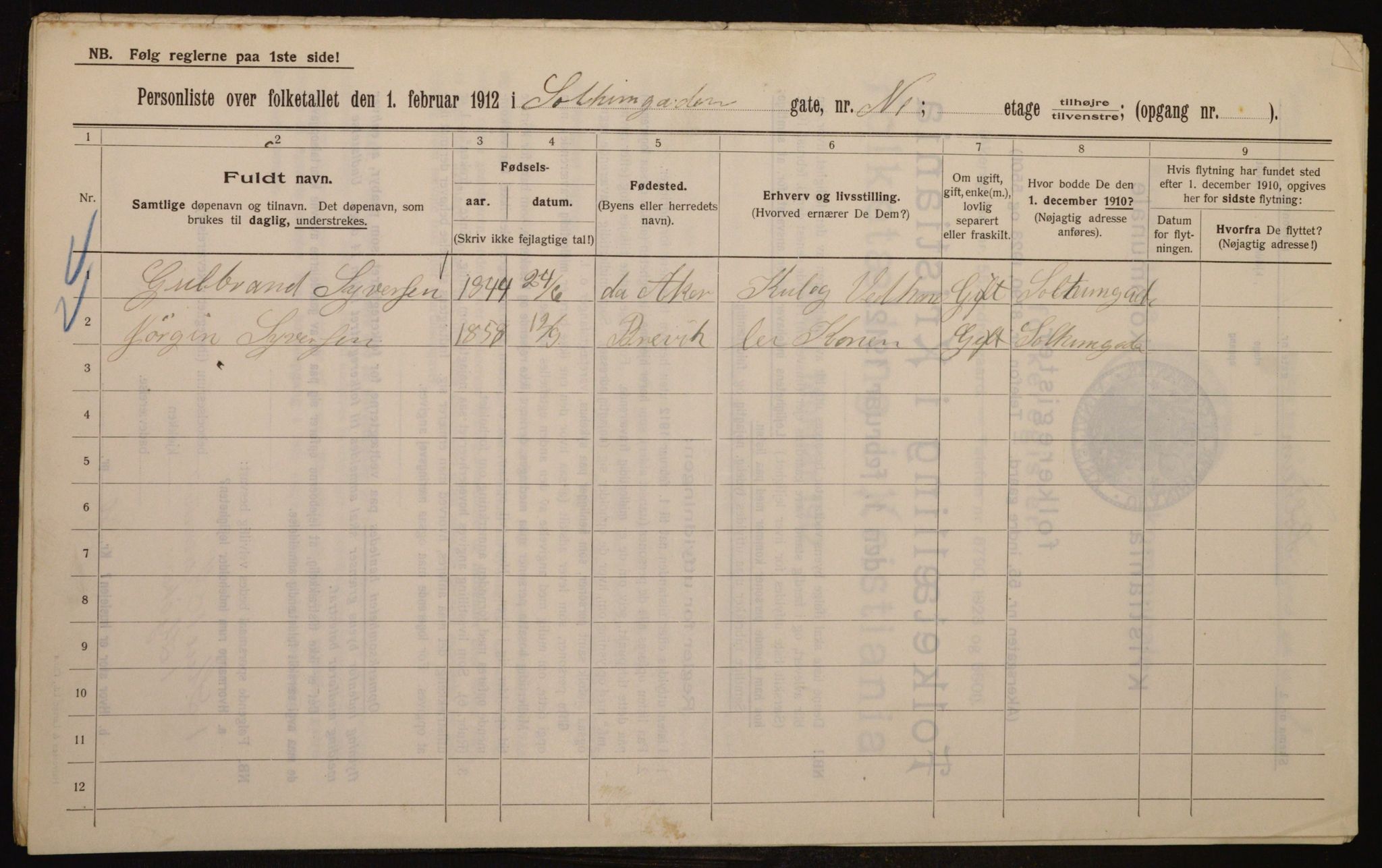 OBA, Municipal Census 1912 for Kristiania, 1912, p. 99829