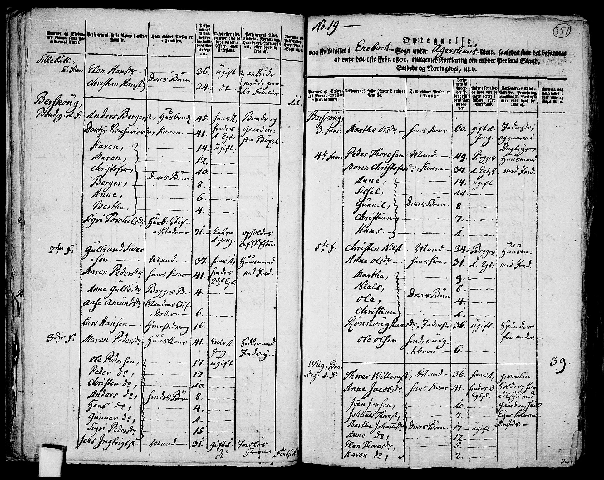RA, 1801 census for 0229P Enebakk, 1801, p. 350b-351a
