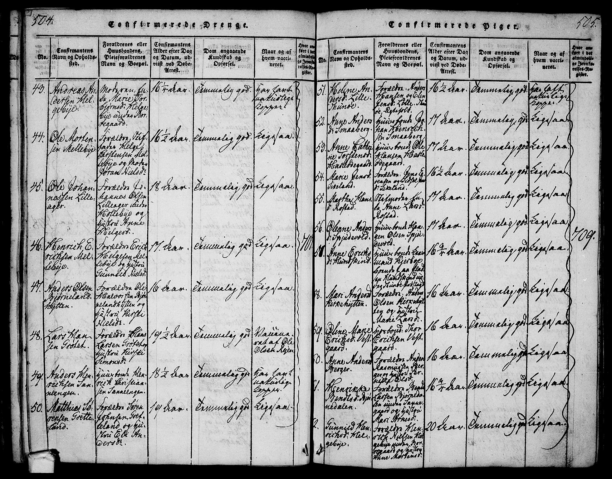 Tune prestekontor Kirkebøker, SAO/A-2007/F/Fa/L0005: Parish register (official) no. 5, 1815-1823, p. 504-505