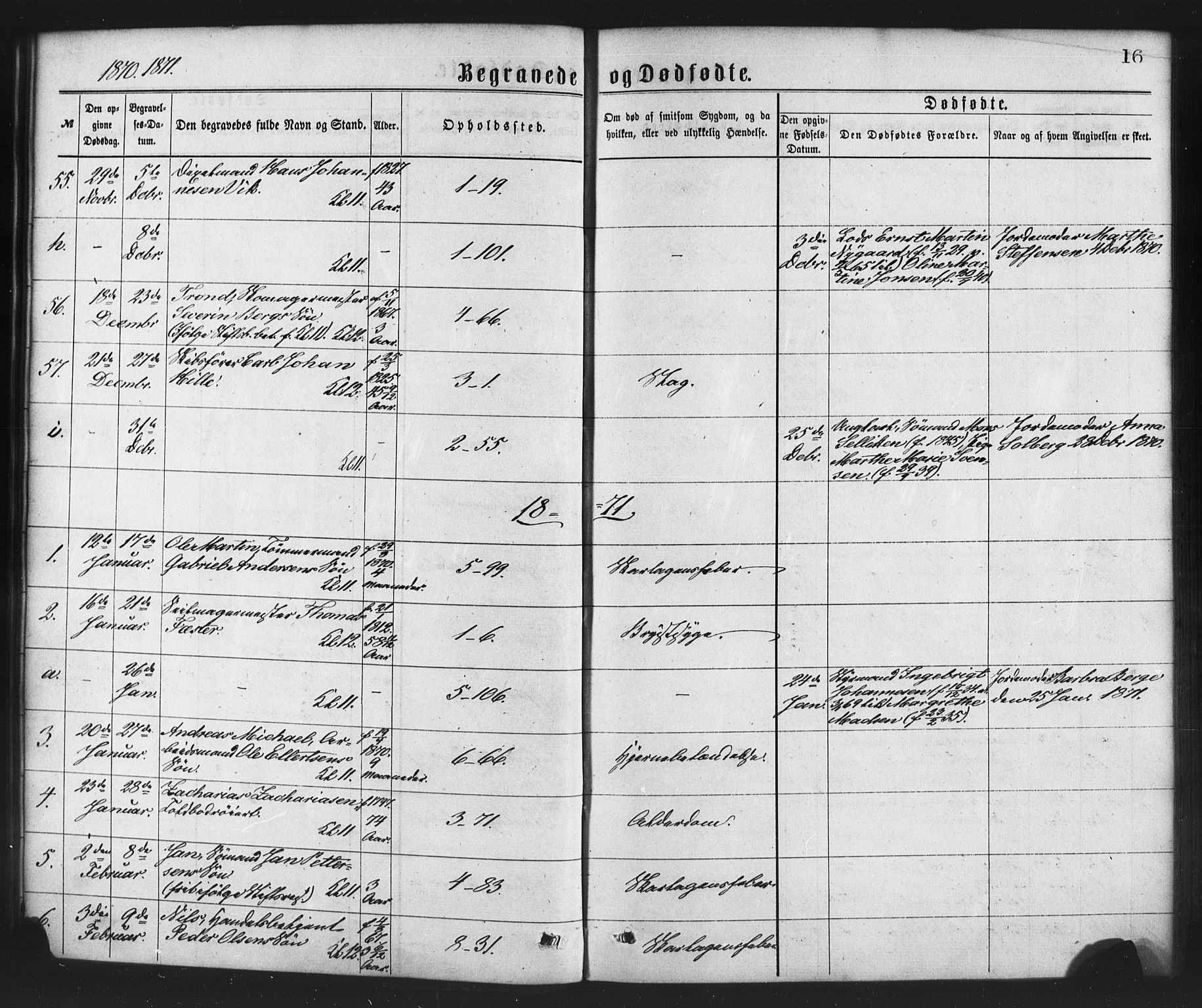 Nykirken Sokneprestembete, SAB/A-77101/H/Haa/L0043: Parish register (official) no. E 3, 1869-1882, p. 16