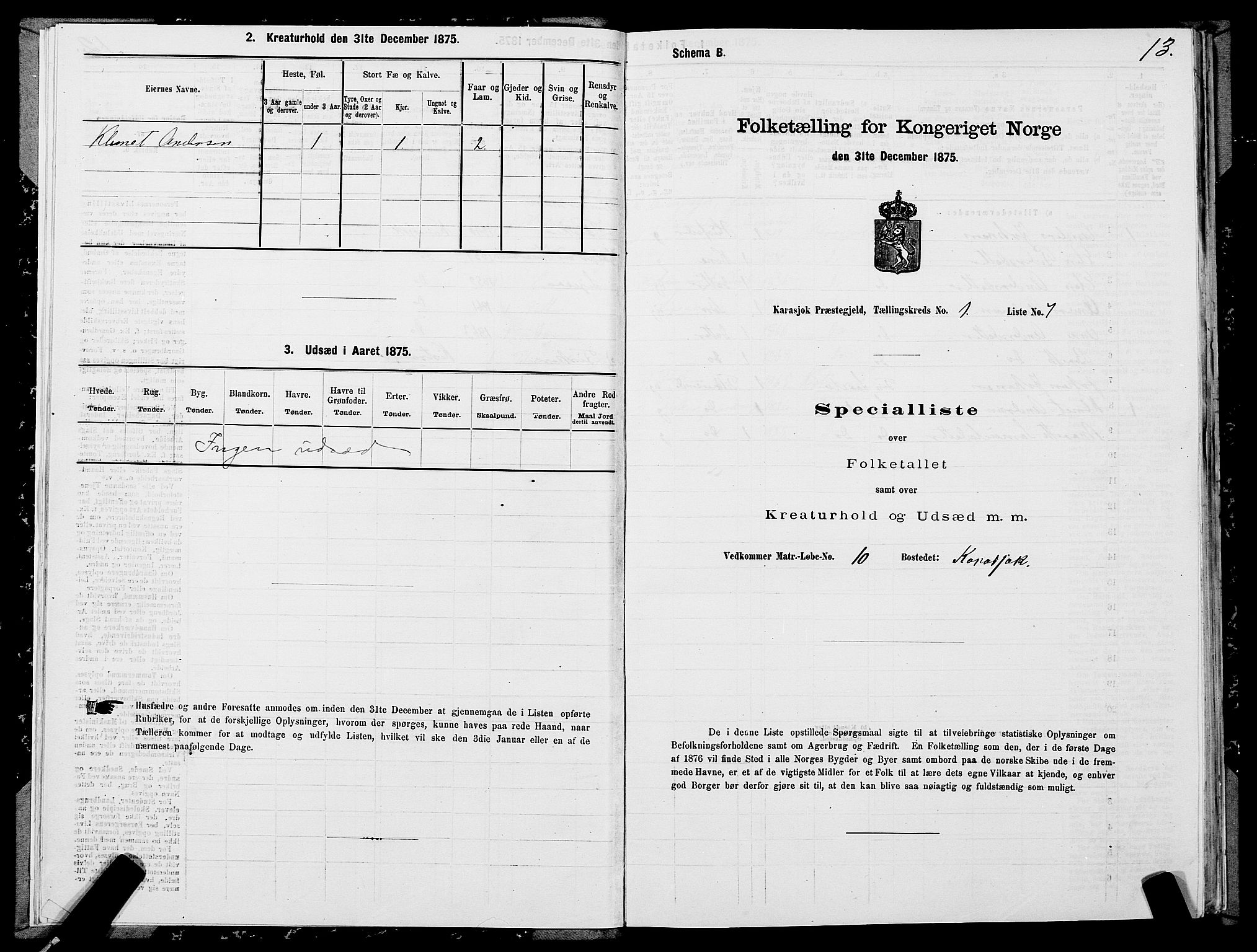 SATØ, 1875 census for 2021P Karasjok, 1875, p. 1013