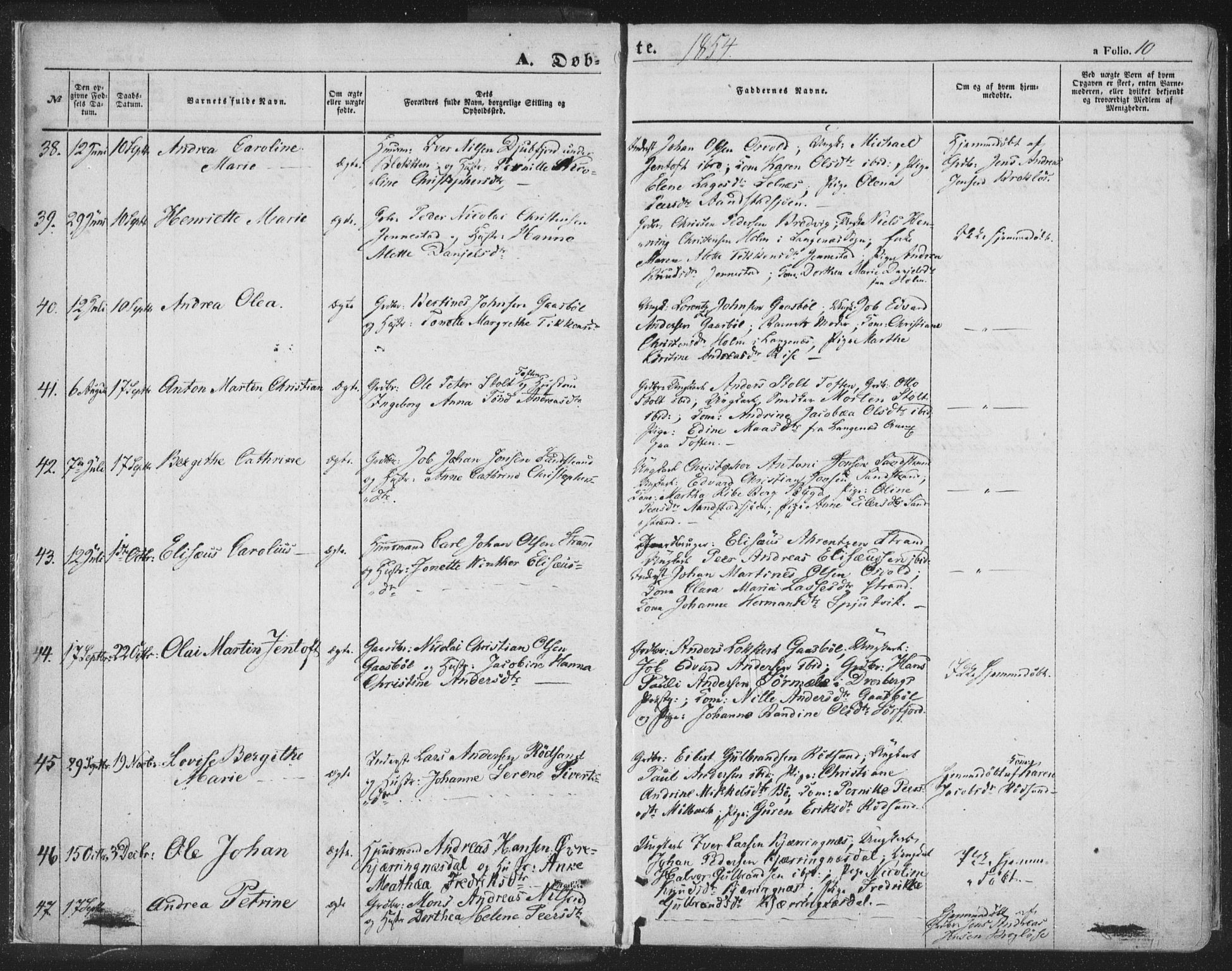 Ministerialprotokoller, klokkerbøker og fødselsregistre - Nordland, AV/SAT-A-1459/895/L1369: Parish register (official) no. 895A04, 1852-1872, p. 10