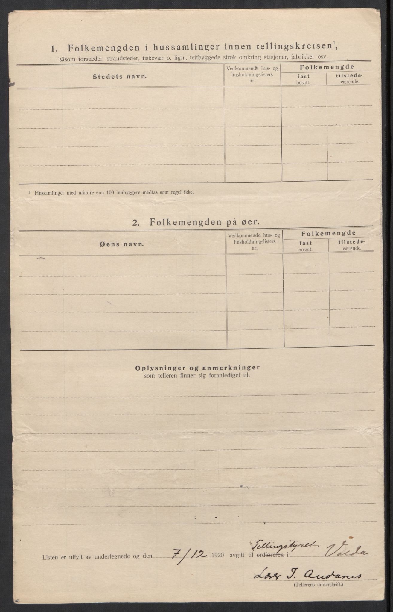 SAT, 1920 census for Volda, 1920, p. 41