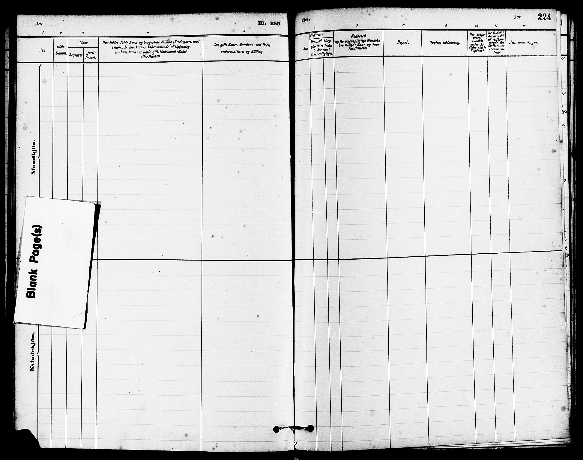 Eigersund sokneprestkontor, SAST/A-101807/S08/L0015: Parish register (official) no. A 15, 1879-1892, p. 224
