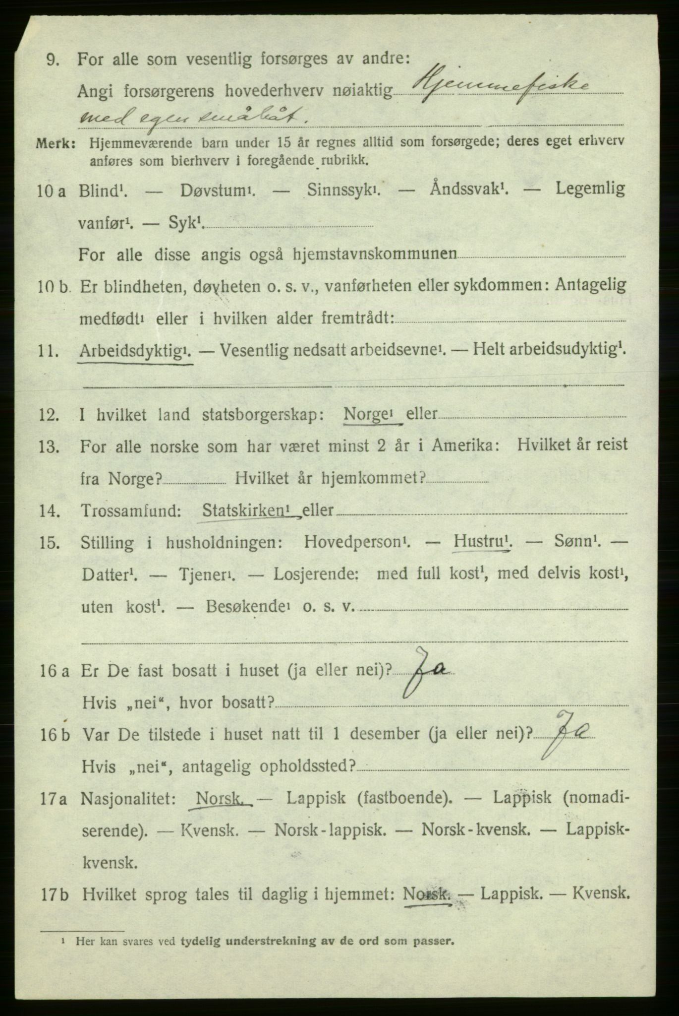 SATØ, 1920 census for Loppa, 1920, p. 821