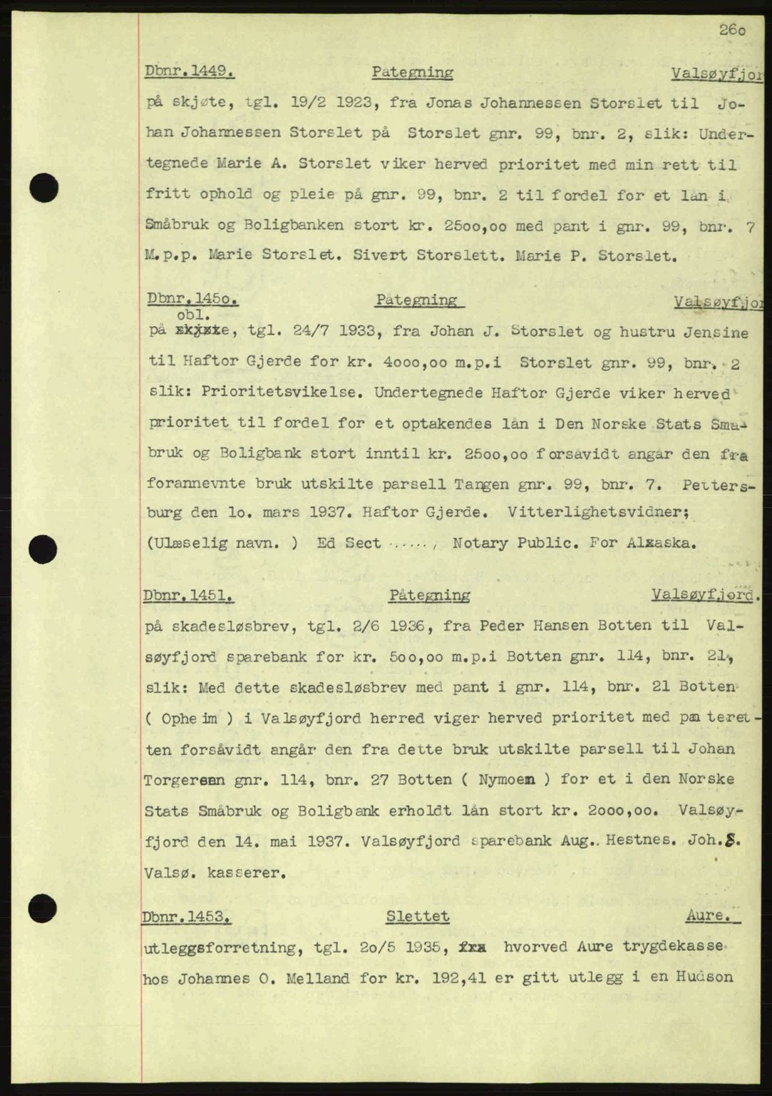 Nordmøre sorenskriveri, AV/SAT-A-4132/1/2/2Ca: Mortgage book no. C80, 1936-1939, Diary no: : 1449/1937