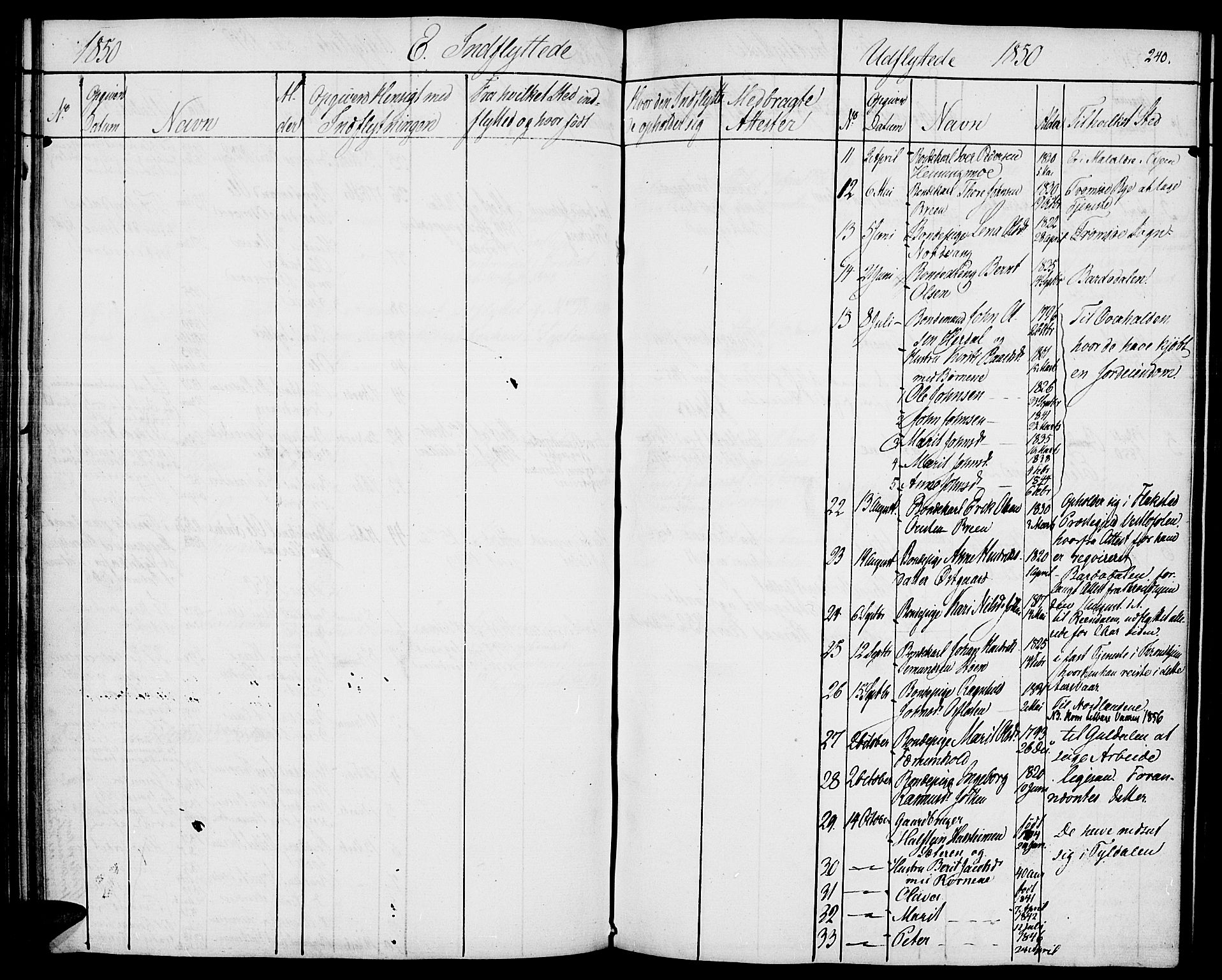 Tolga prestekontor, SAH/PREST-062/K/L0005: Parish register (official) no. 5, 1836-1852, p. 240