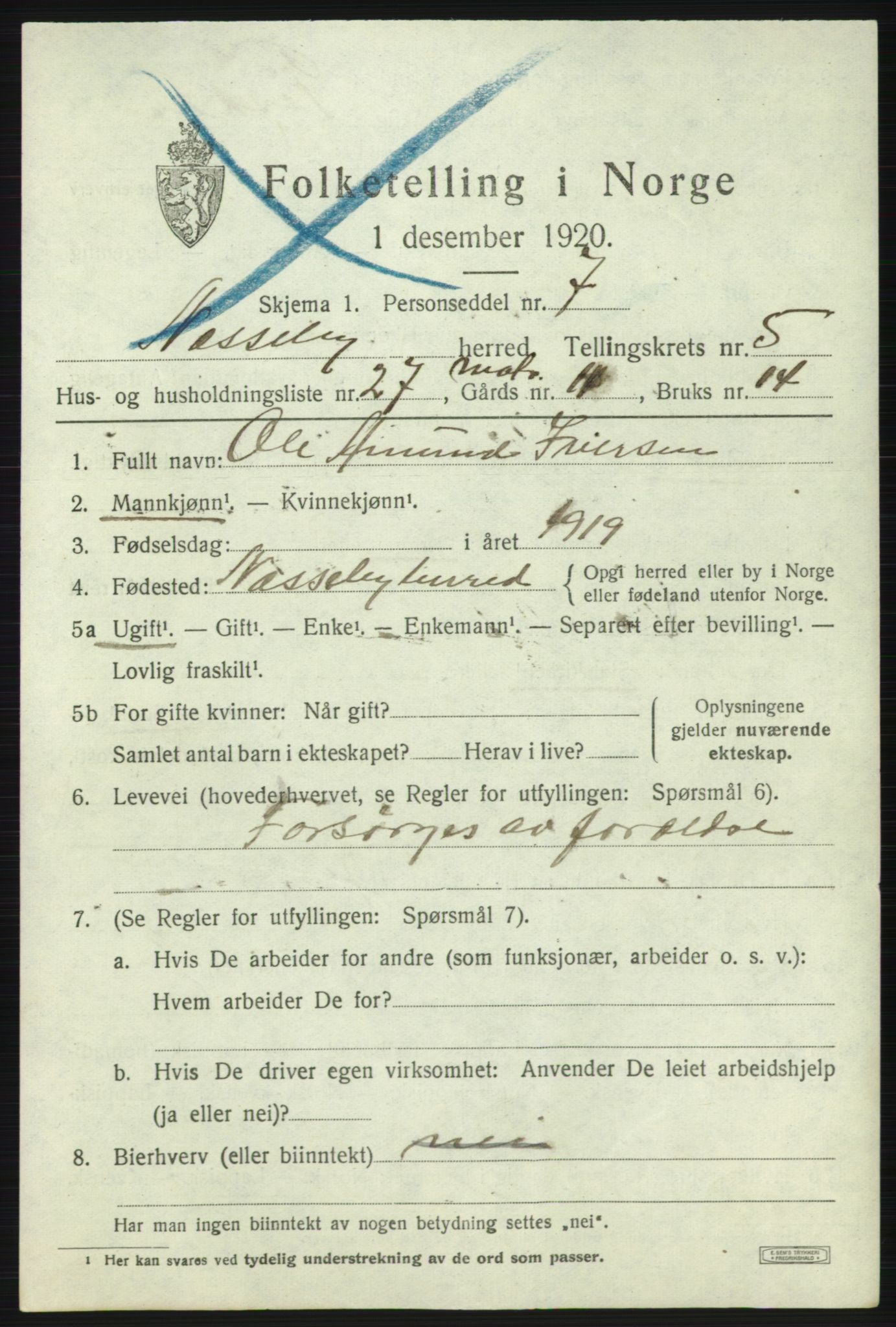 SATØ, 1920 census for Nesseby, 1920, p. 2451