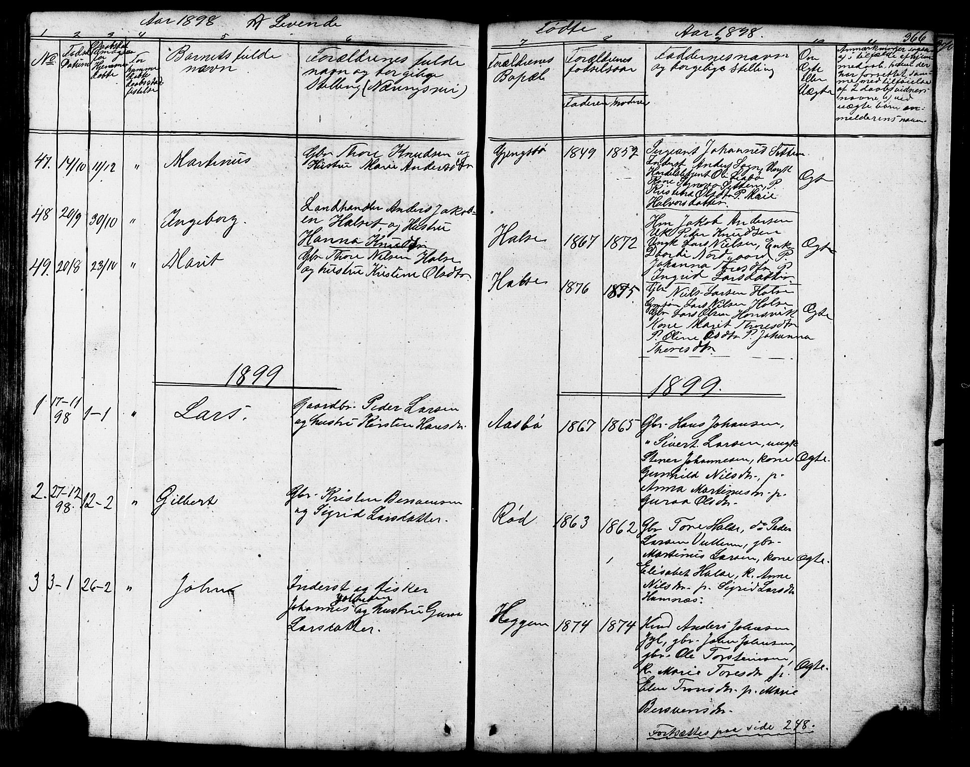 Ministerialprotokoller, klokkerbøker og fødselsregistre - Møre og Romsdal, AV/SAT-A-1454/576/L0890: Parish register (copy) no. 576C01, 1837-1908, p. 366