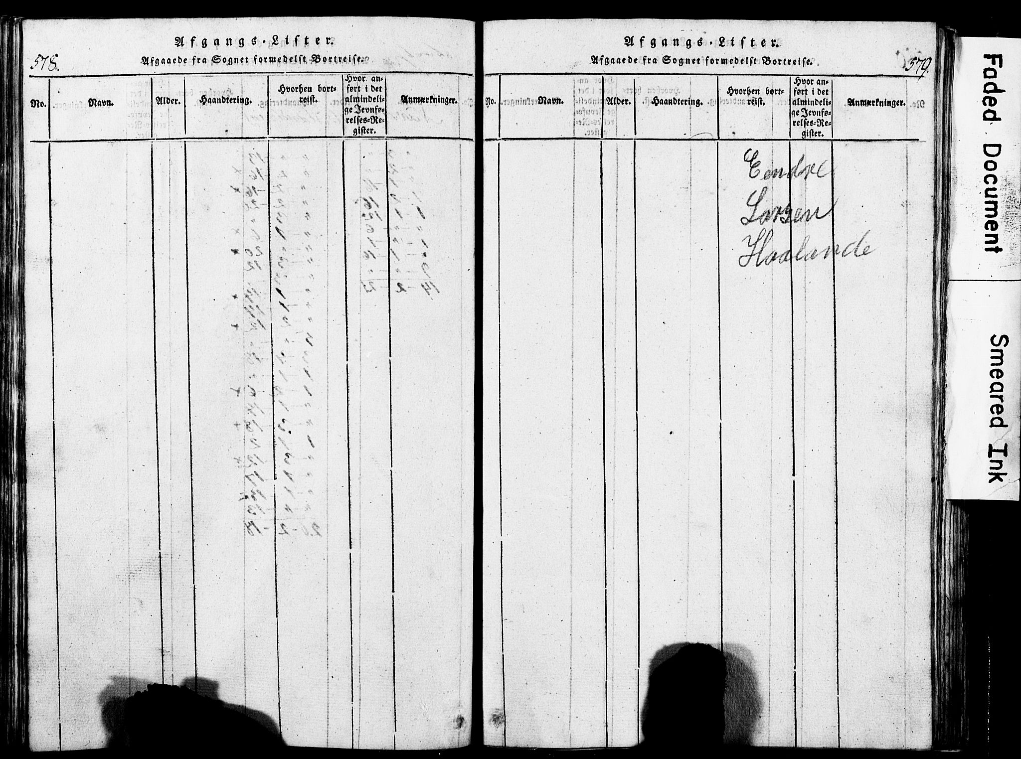 Torvastad sokneprestkontor, AV/SAST-A -101857/H/Ha/Hab/L0002: Parish register (copy) no. B 2, 1817-1834, p. 578-579