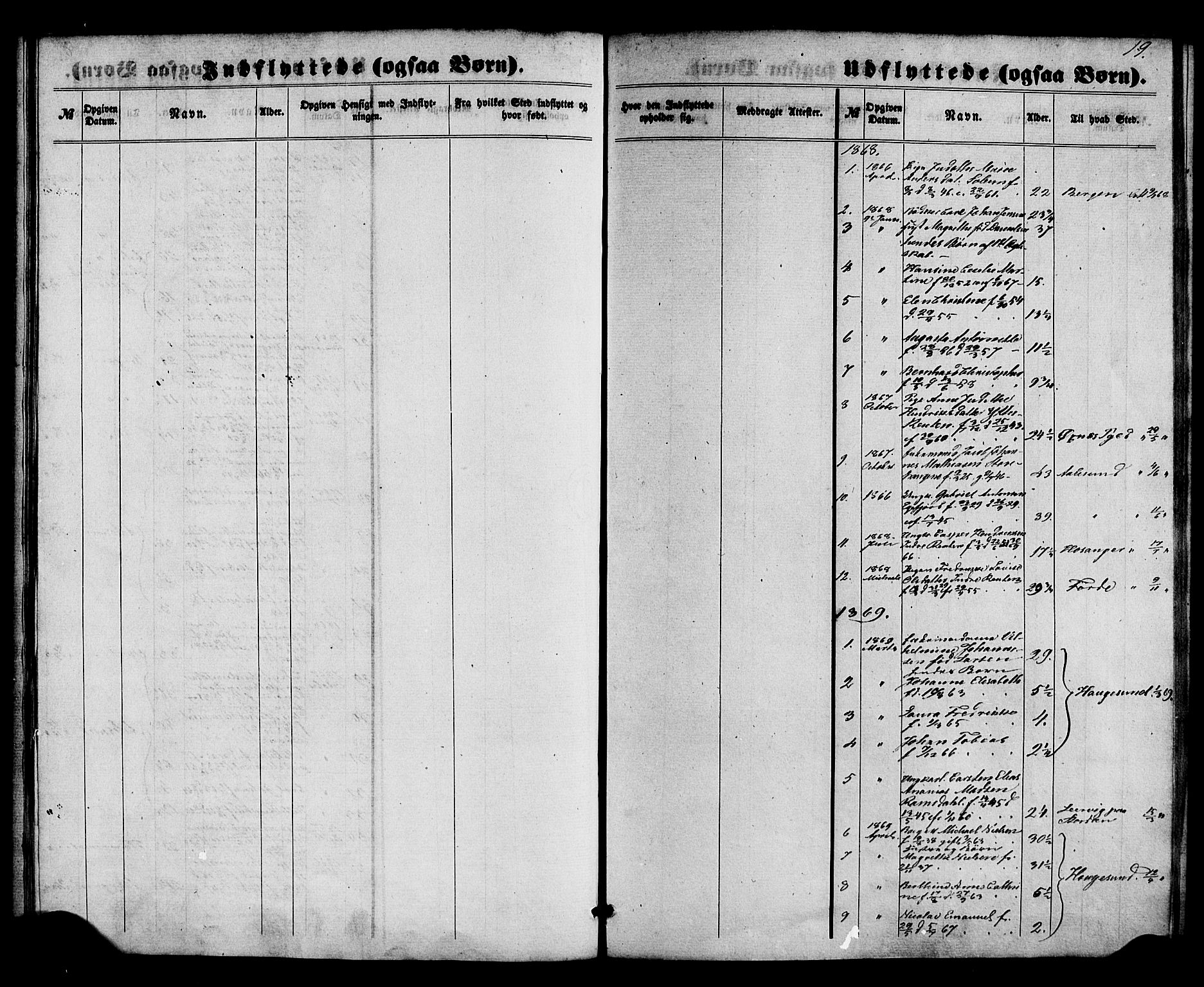 Kinn sokneprestembete, AV/SAB-A-80801/H/Haa/Haaa/L0015: Parish register (official) no. A 15, 1860-1883, p. 19