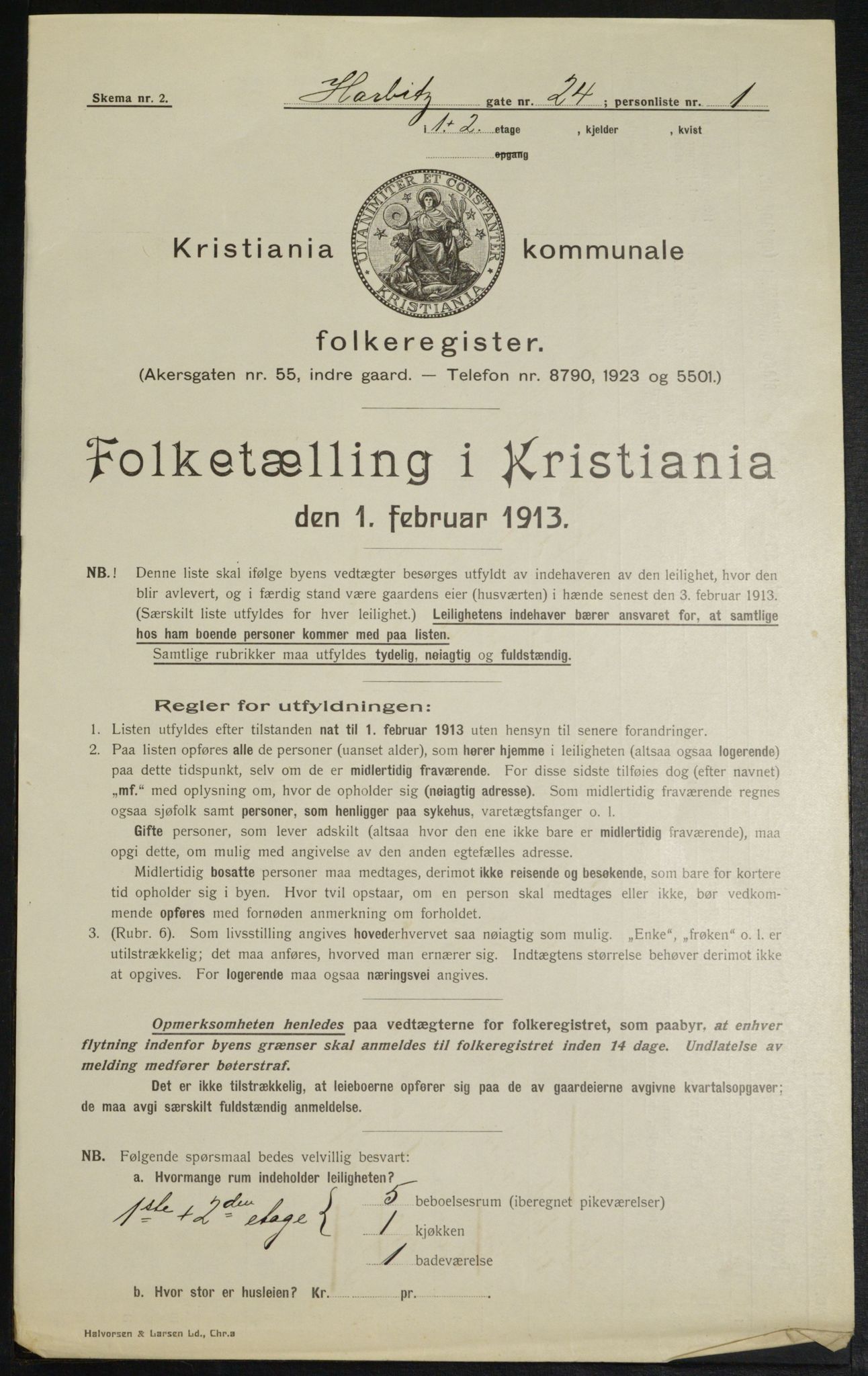 OBA, Municipal Census 1913 for Kristiania, 1913, p. 81302