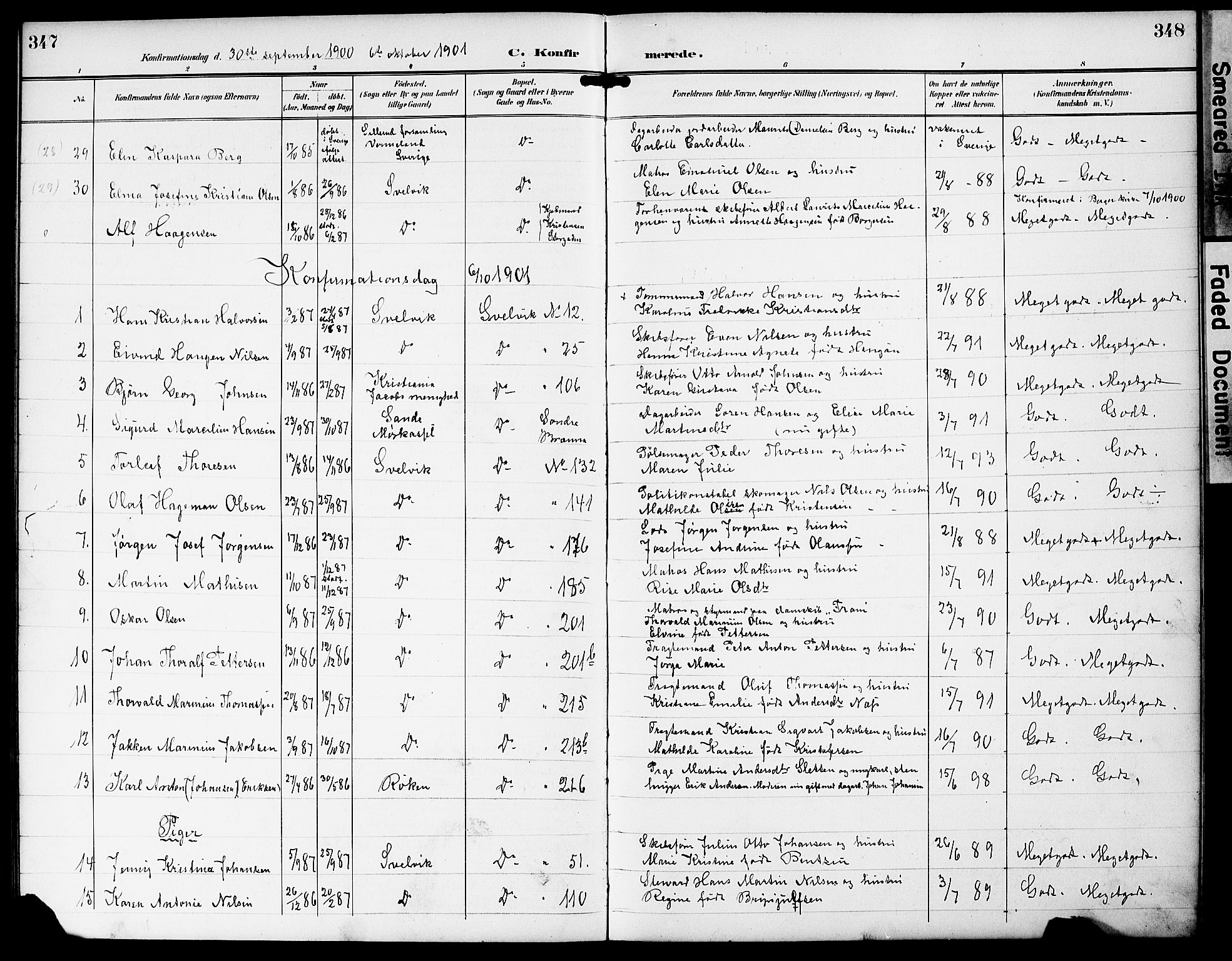 Strømm kirkebøker, AV/SAKO-A-322/G/Gb/L0002: Parish register (copy) no. II 2, 1897-1928, p. 347-348