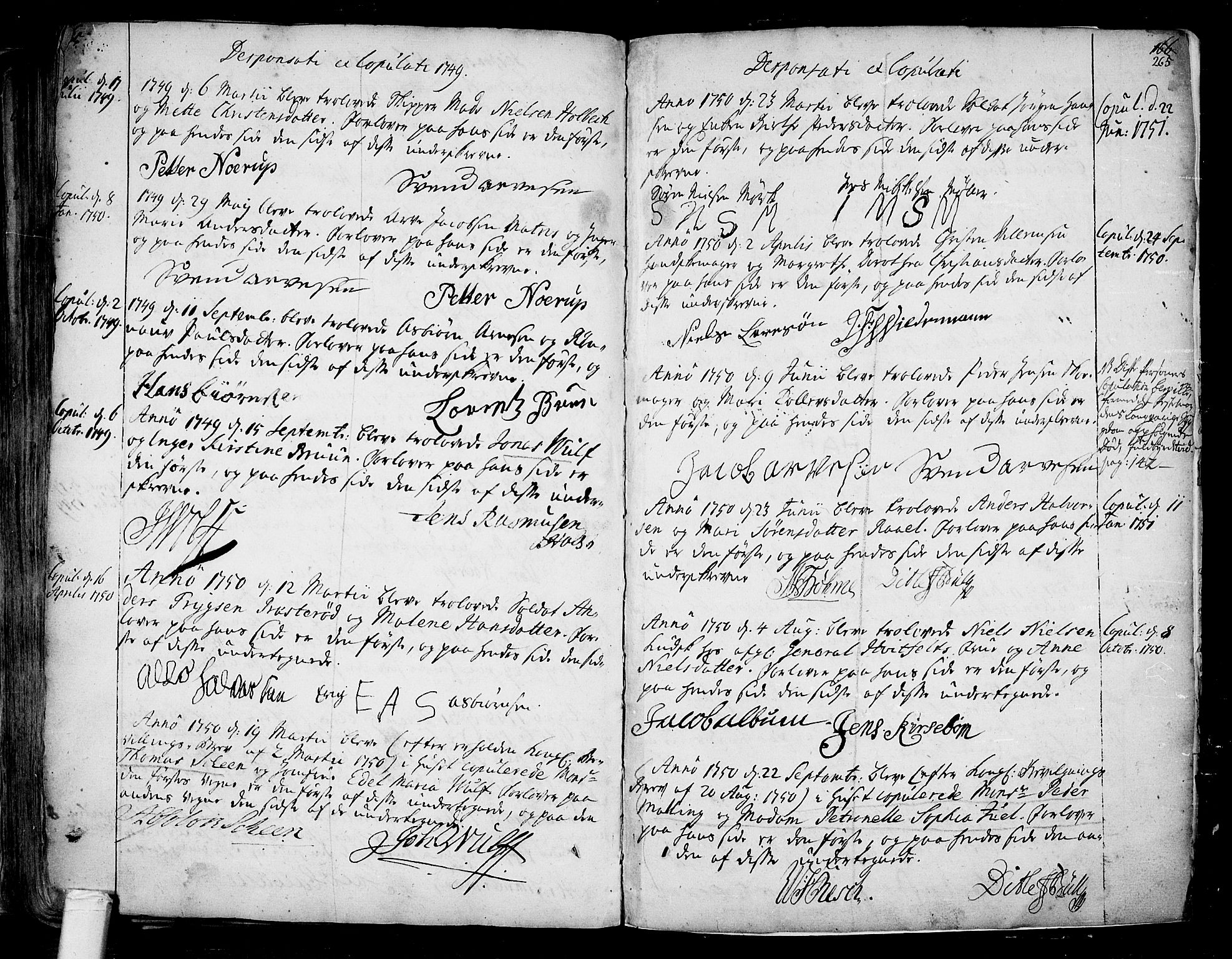 Tønsberg kirkebøker, SAKO/A-330/F/Fa/L0001: Parish register (official) no. I 1, 1688-1760, p. 264-265