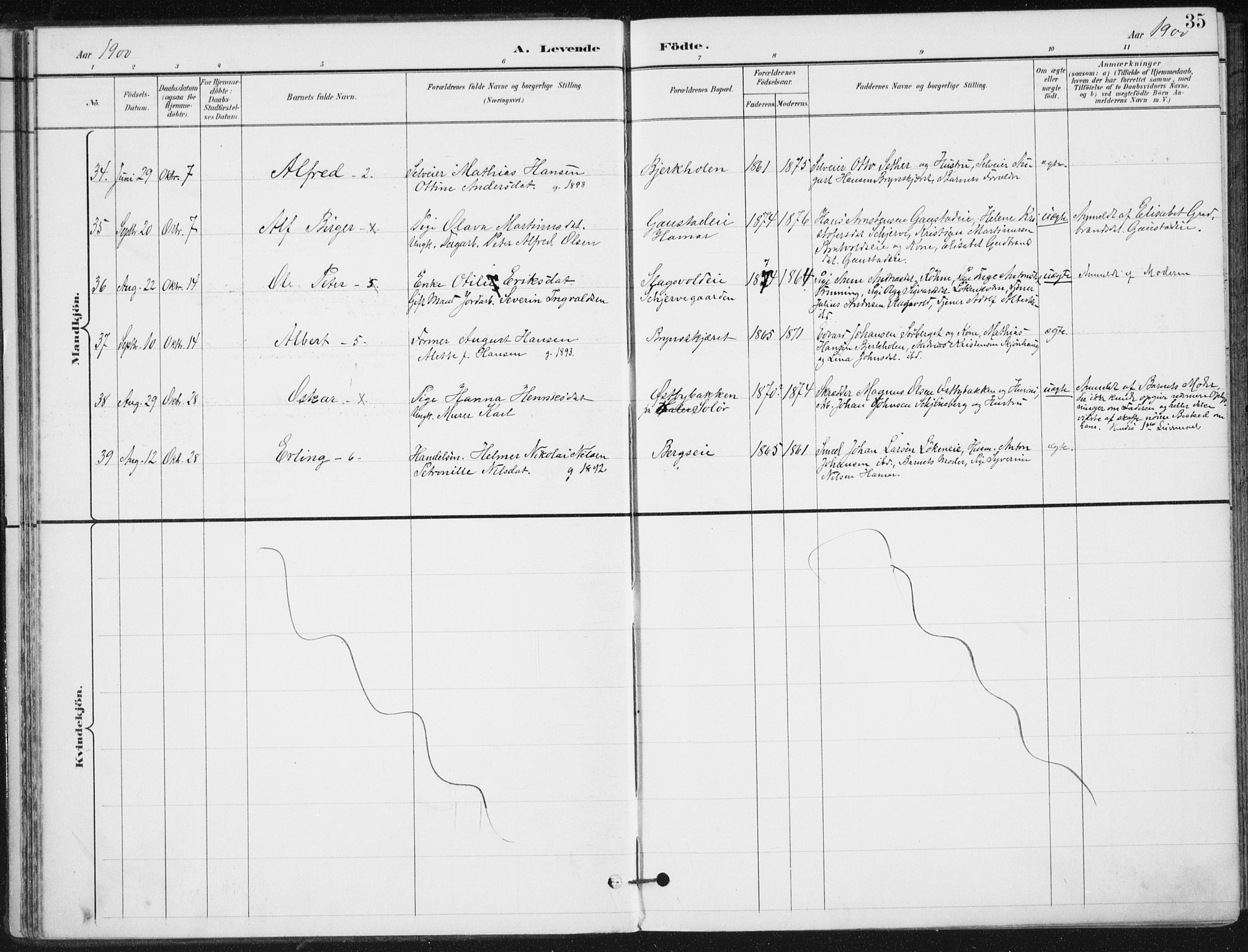 Romedal prestekontor, SAH/PREST-004/K/L0011: Parish register (official) no. 11, 1896-1912, p. 35
