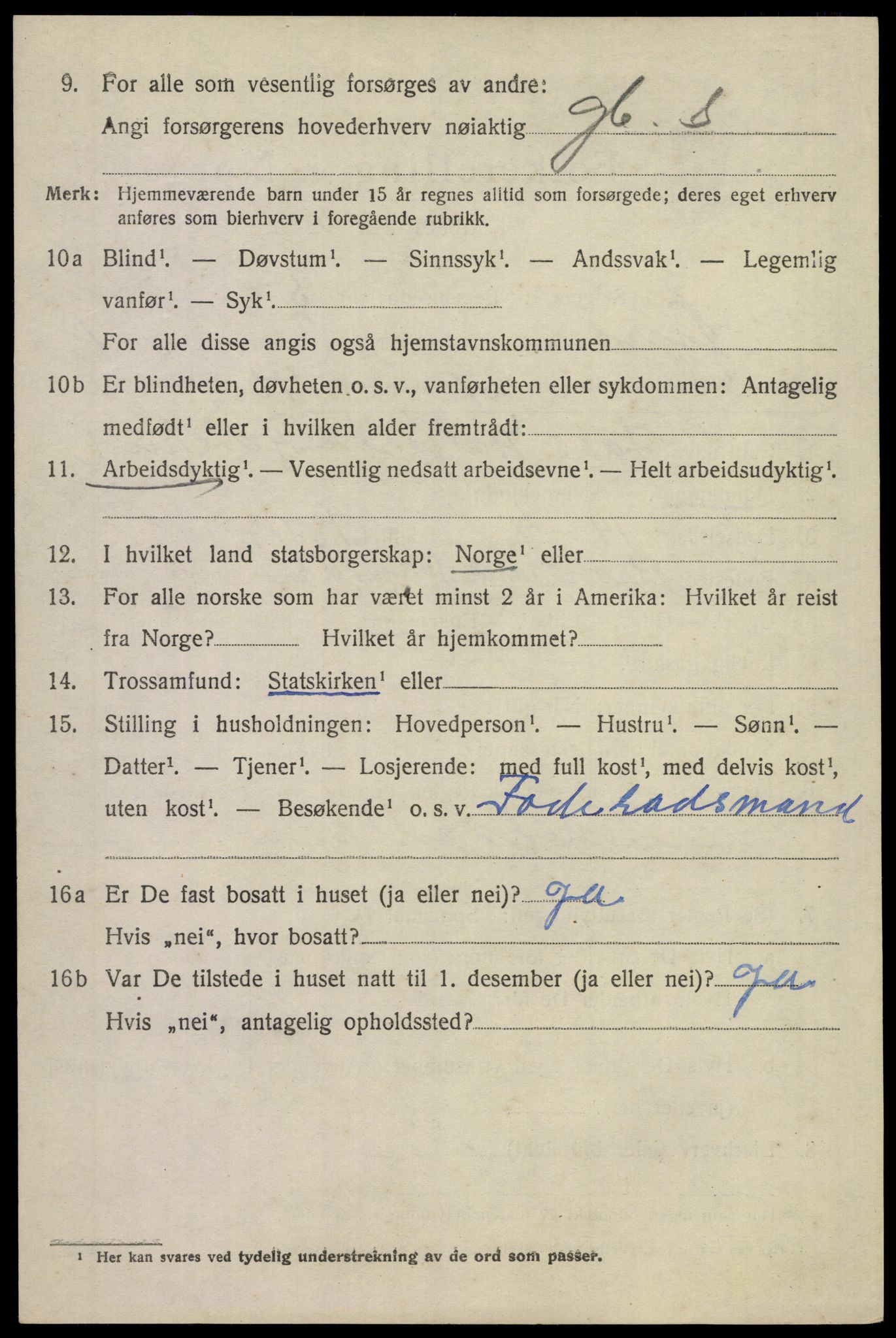 SAKO, 1920 census for Tinn, 1920, p. 3031