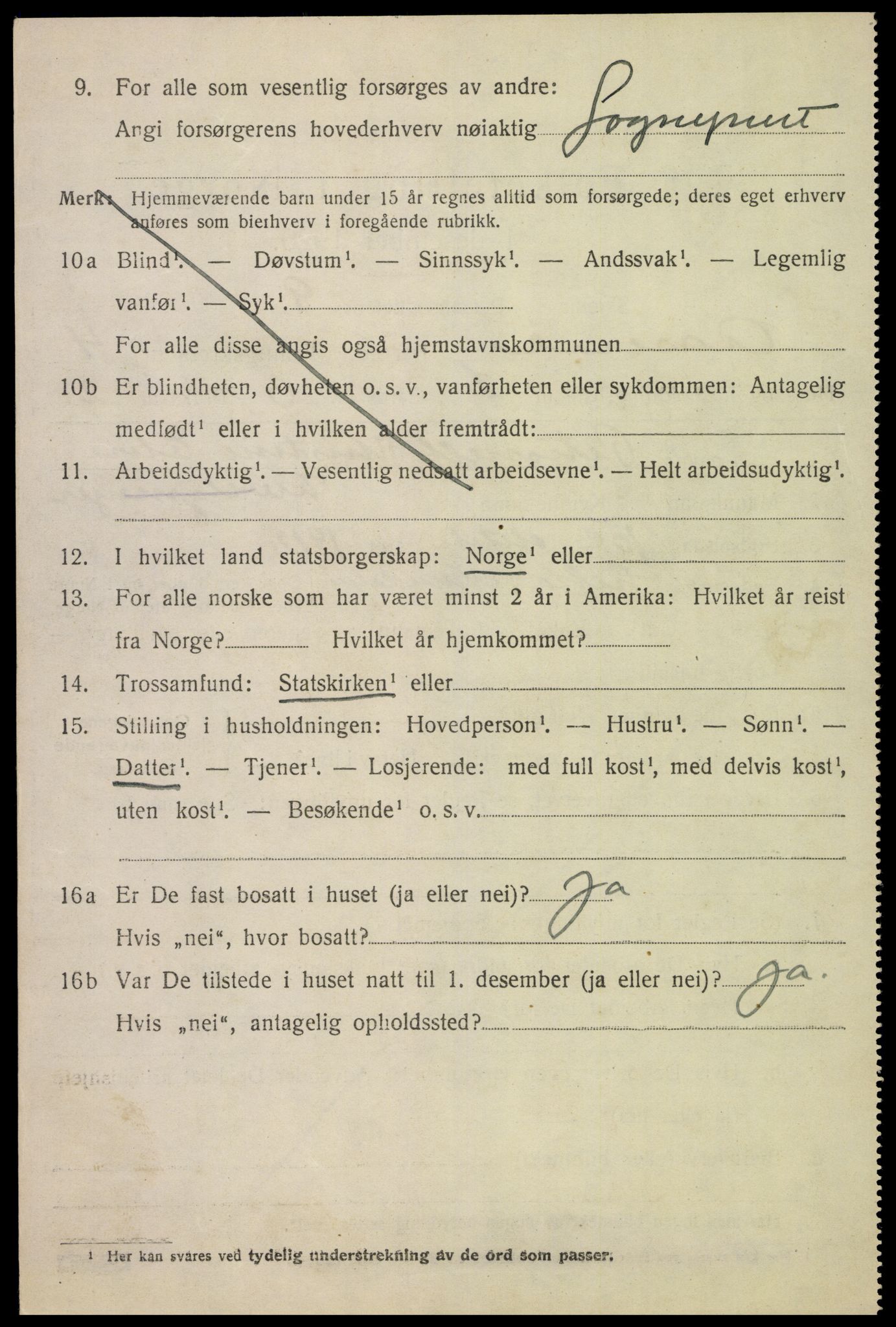 SAK, 1920 census for Åseral, 1920, p. 1193