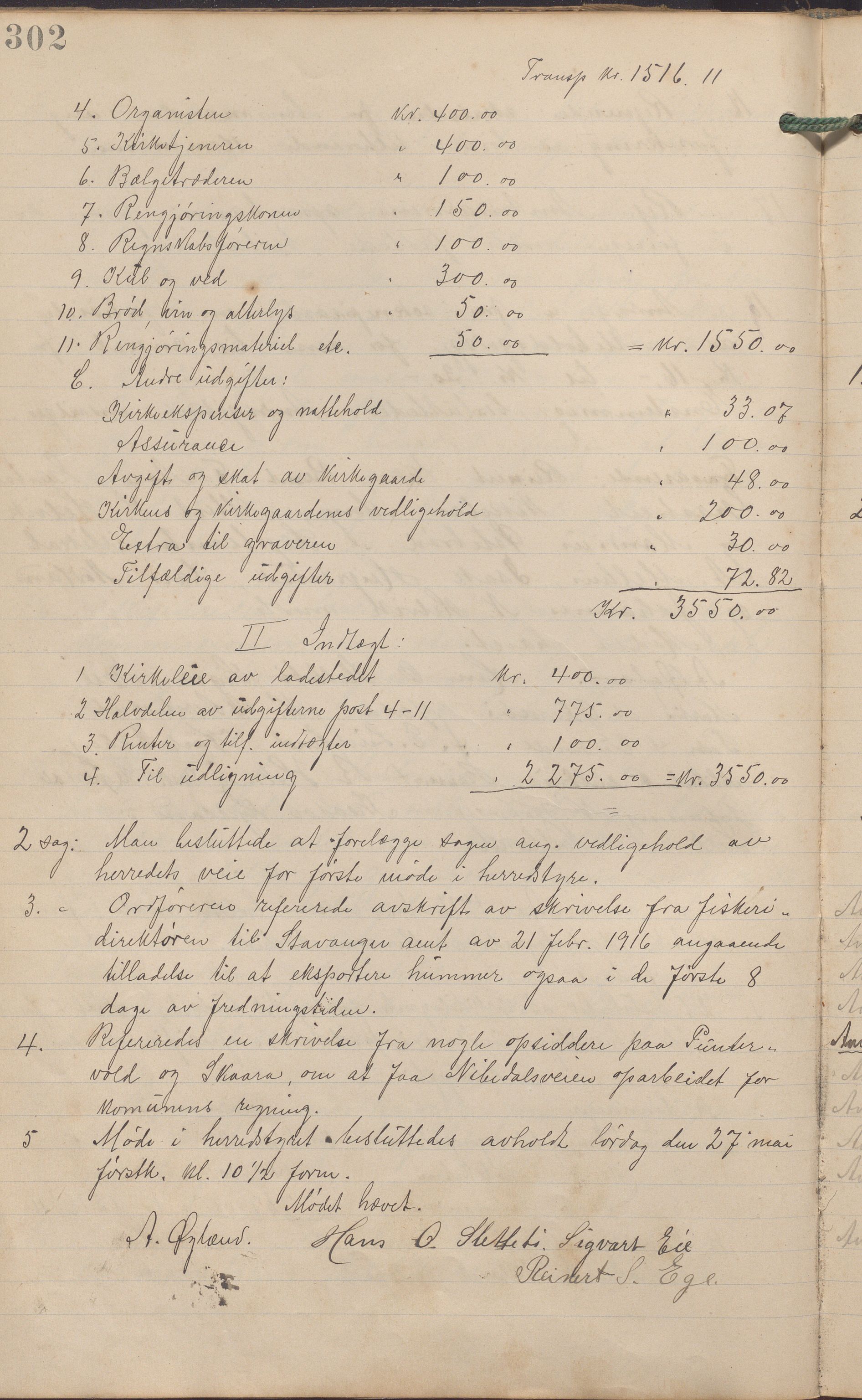 Eigersund kommune (Herredet) - Formannskapet, IKAR/K-100447/A/Aa/L0005: Møtebok, 1907-1920, p. 302