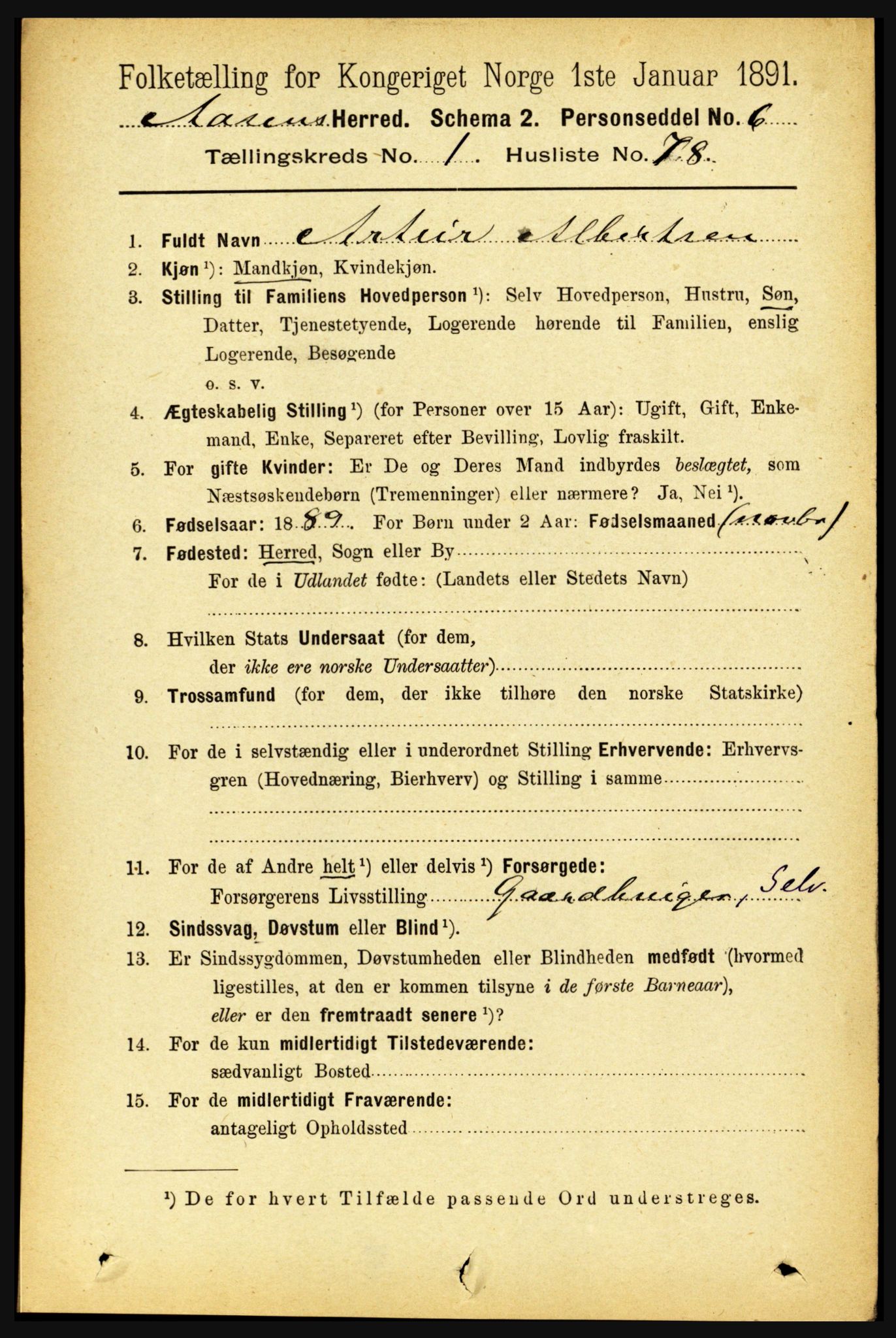 RA, 1891 census for 1716 Åsen, 1891, p. 553