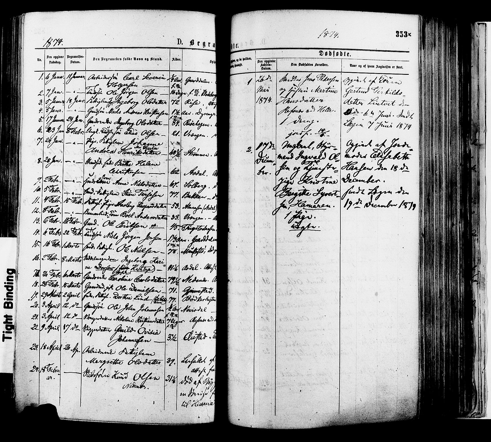 Øyestad sokneprestkontor, SAK/1111-0049/F/Fa/L0016: Parish register (official) no. A 16, 1874-1886, p. 353x